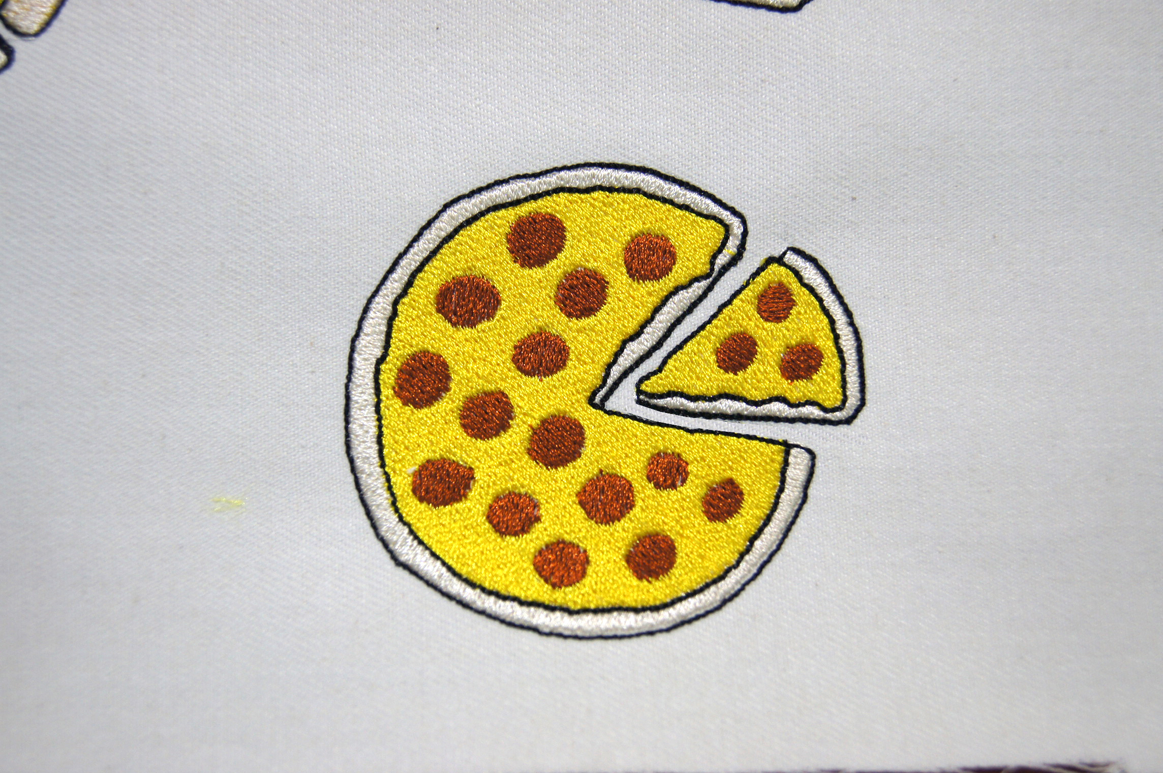 Convert Picture To Embroidery Pattern Pepperoni Pizza Embroidery Design 27x25 Resizable And Convert Able