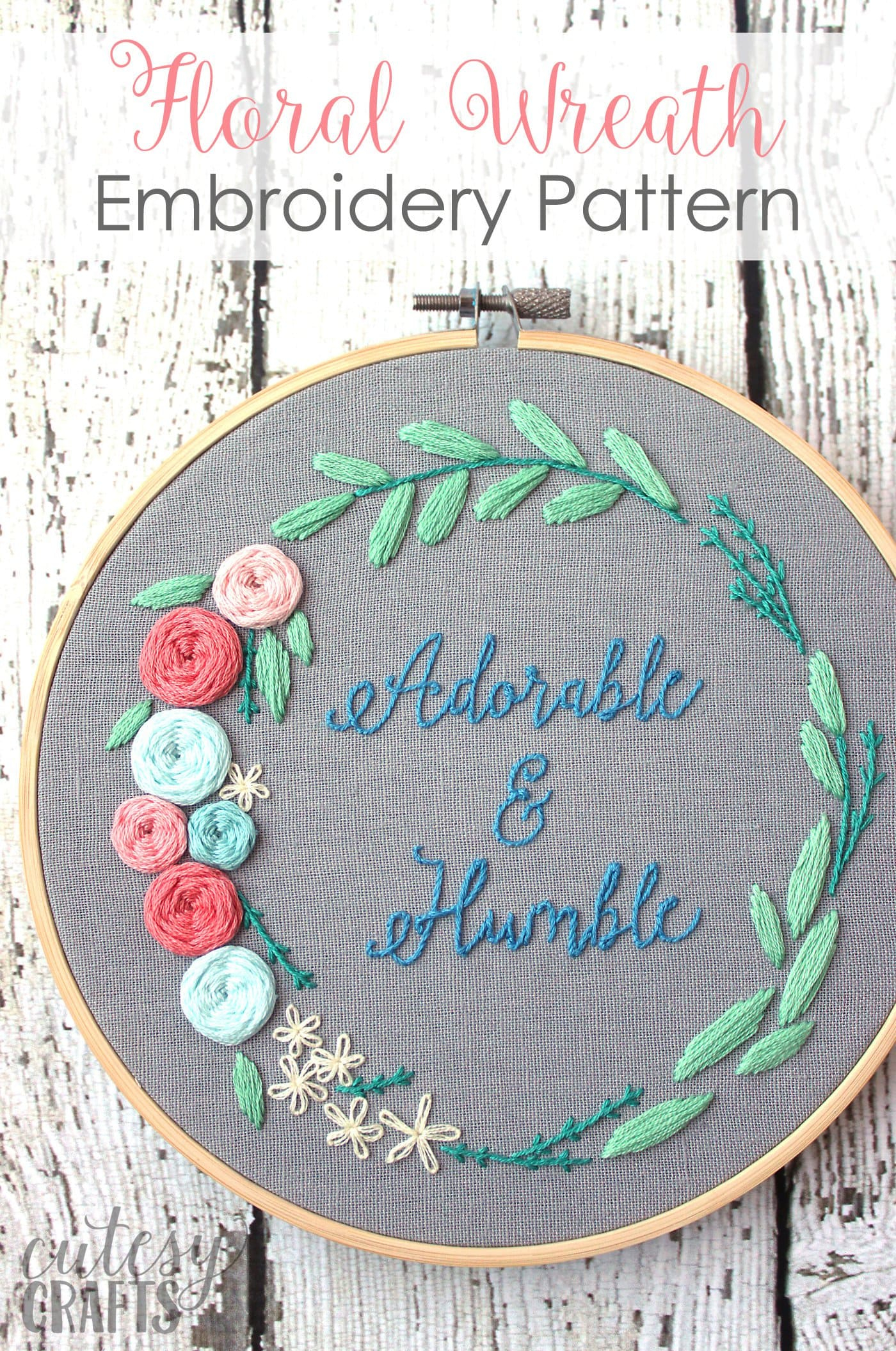 Cool Embroidery Patterns Adorable And Humble Free Floral Wreath Hand Embroidery Pattern