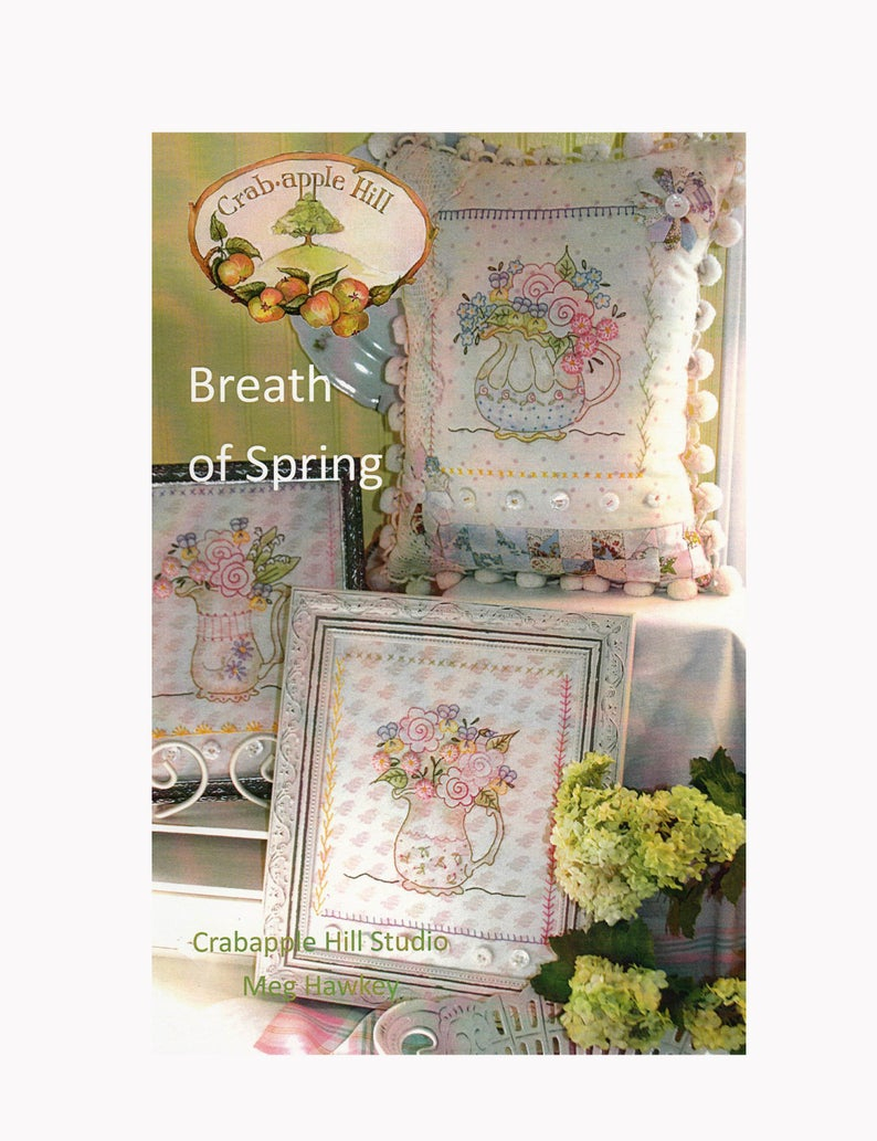 Crabapple Hill Embroidery Patterns Spring Floral Embroidery Pattern Crabapple Hill Breath Of Spring 259 Meg Hawkey Flowers In Pitchers Pattern