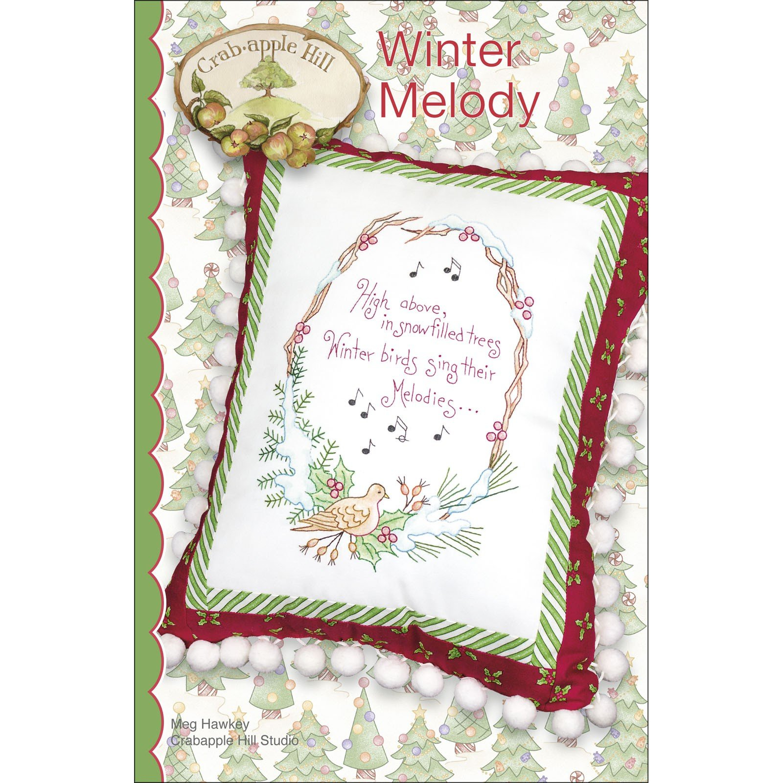 Crabapple Hill Embroidery Patterns Winter Melody Pillow Crabapple Hill Studio 448 875352003876