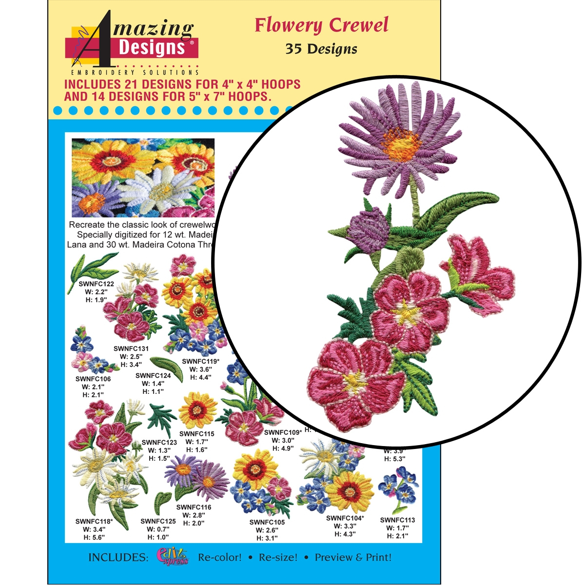 Crewel Embroidery Patterns Flowery Crewel Embroidery Designs