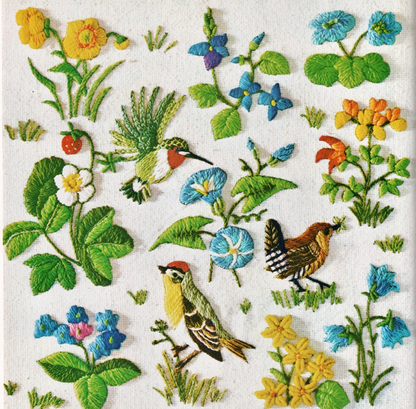 Crewel Embroidery Patterns Pdf Vintage Crewel Embroidery Patterns Spring Birds Berries Flower Blossoms Needlepoint Stitchery Motifs Instant Digital Download