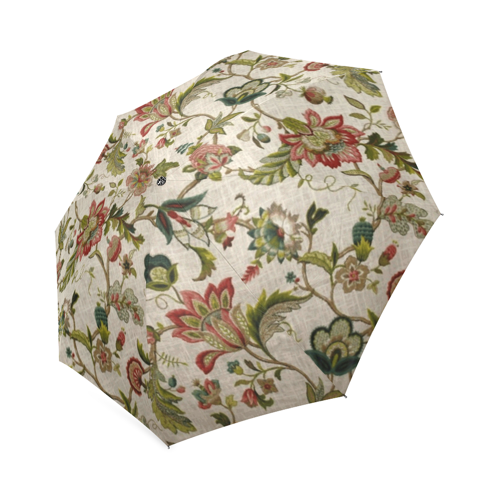 Crewel Embroidery Patterns Red Green Jacobean Crewel Embroidery Pattern Foldable Umbrella Model U01 Id D1839860