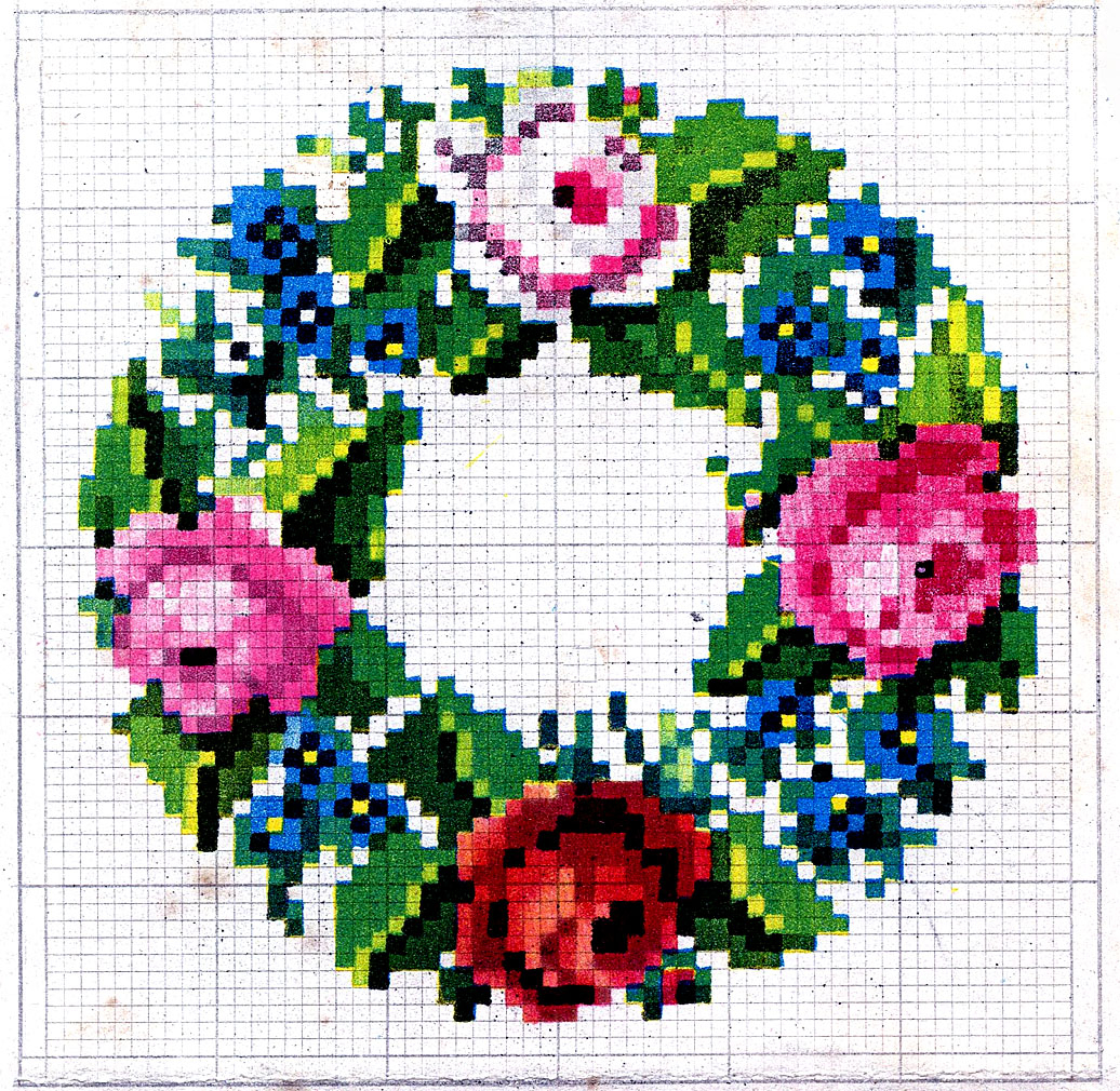 Cross Stitch Embroidery Patterns Antique Embroidery Pattern Cross Stitch Wreath Frame The