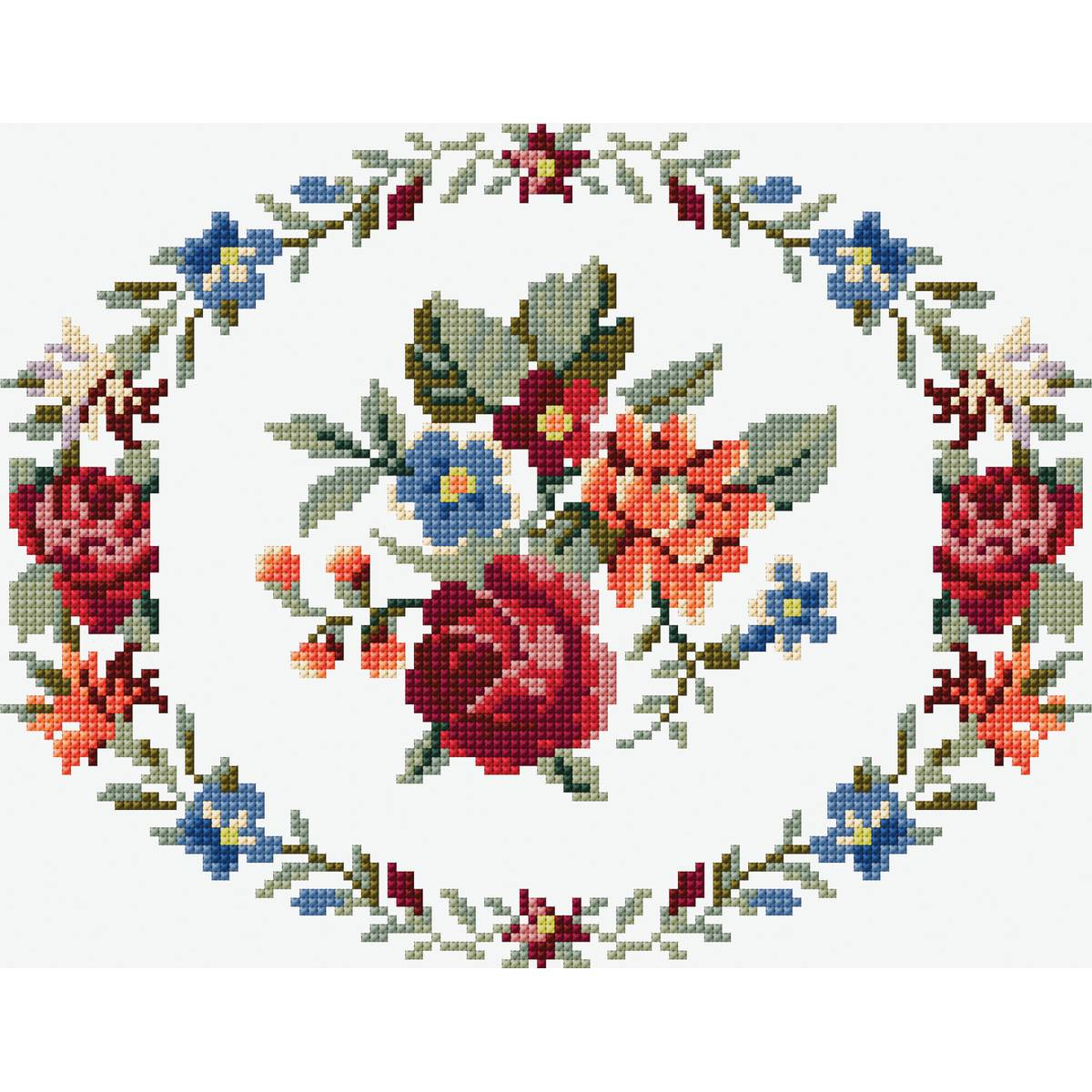 Cross Stitch Embroidery Patterns Free Pattern Dmc Flower Garland Cross Stitch 0094 Hobcraft