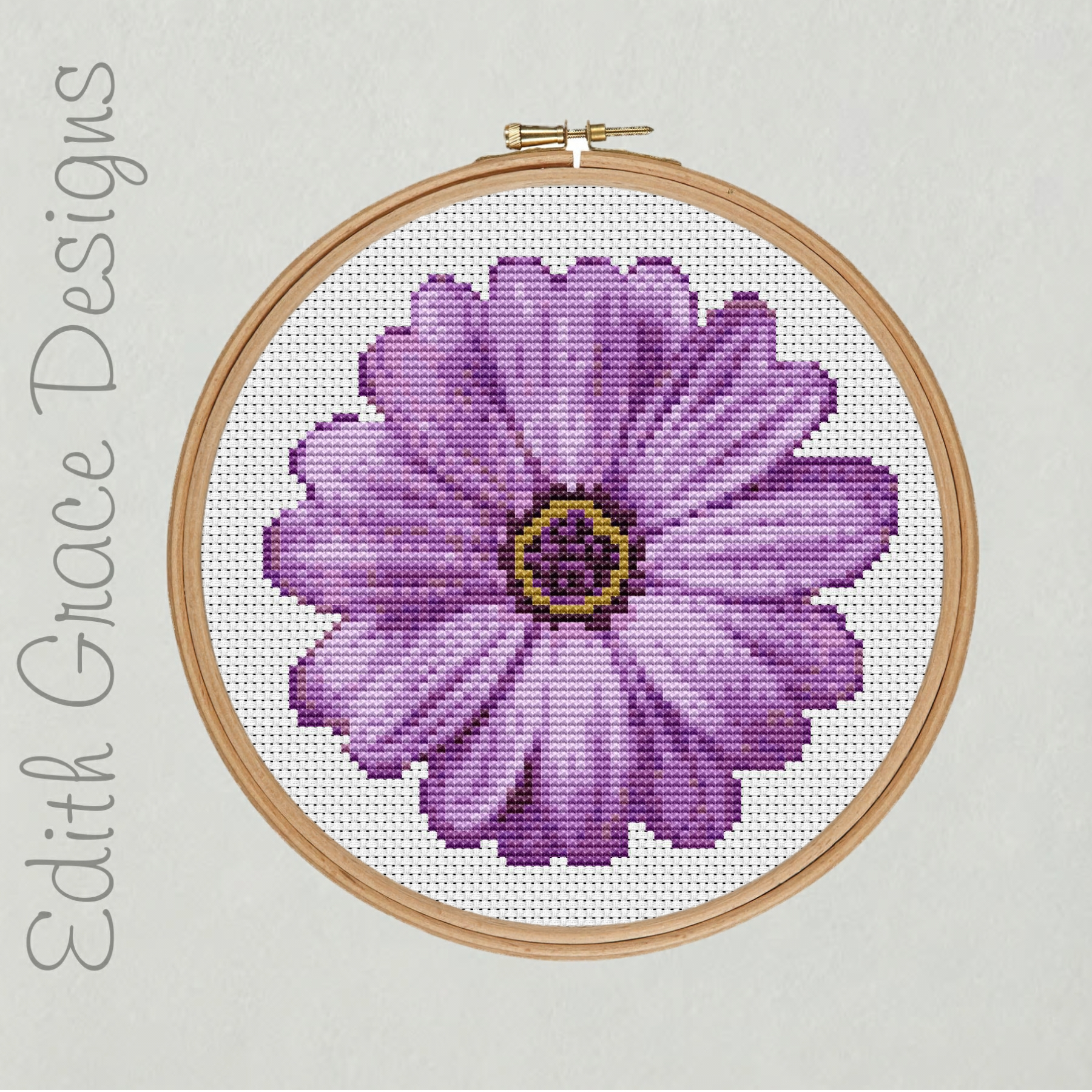 Cross Stitch Embroidery Patterns Purple Flower Embroidery Pattern
