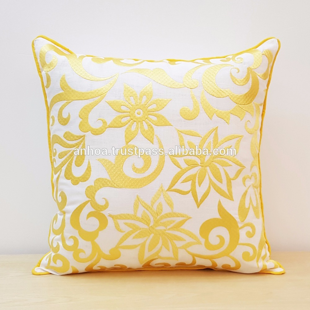 Cushion Cover Embroidery Patterns Damask Design With Diamond Pattern Embroidery Pillow Cover Custom Design Decorative Cushion Cover With Piping Buy Handmade Embroidery Cushion