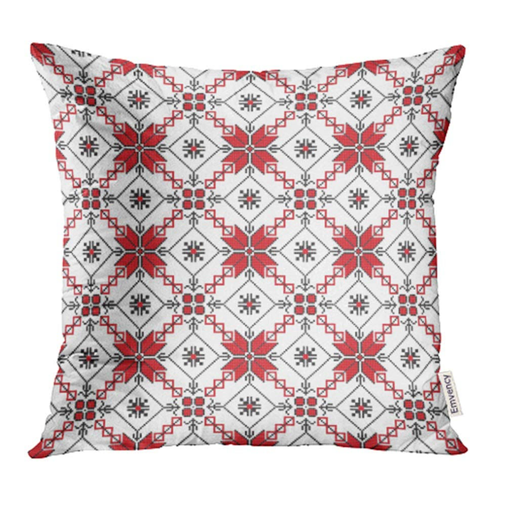 Cushion Cover Embroidery Patterns Ywota Collection Traditional Romanian Folk Knitted Embroidery Pattern Cross Culture Pillow Cases Cushion Cover 20x20 Inch