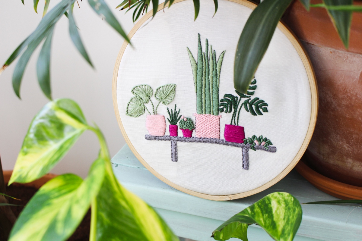 Custom Embroidery Patterns Tata Sol Modern Plants Embroidery Tutorial