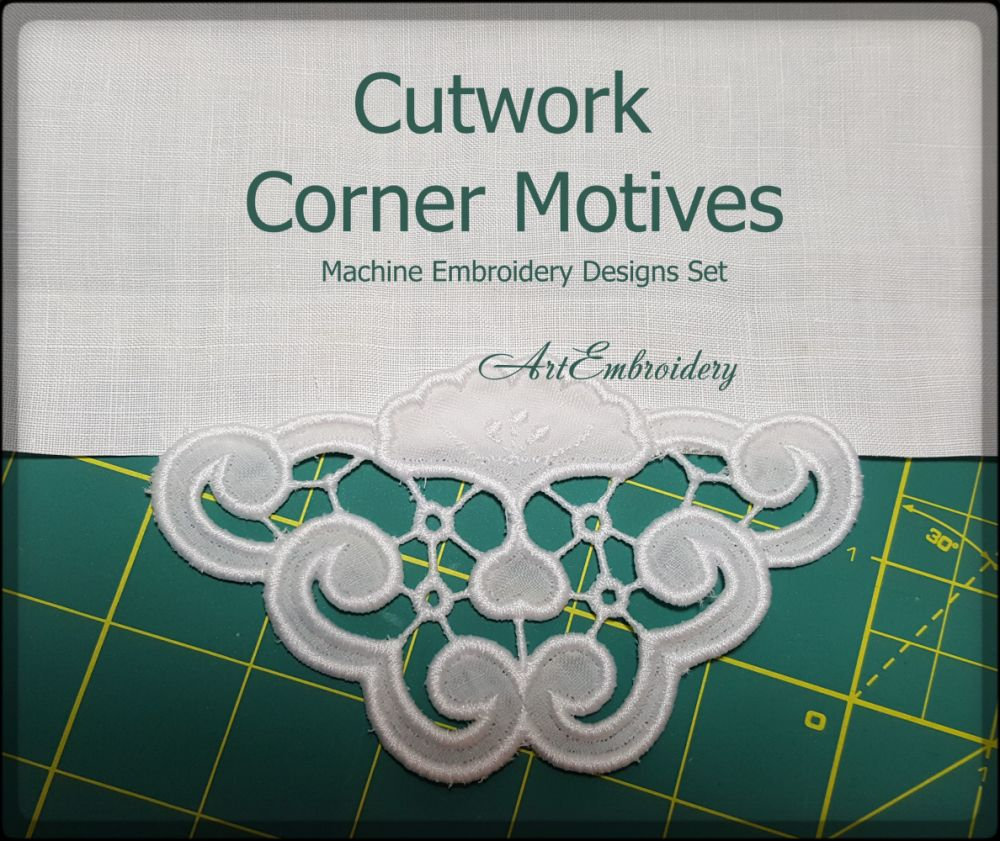 Cutwork Embroidery Patterns Cutwork Corner Motives Set Products Swak Embroidery