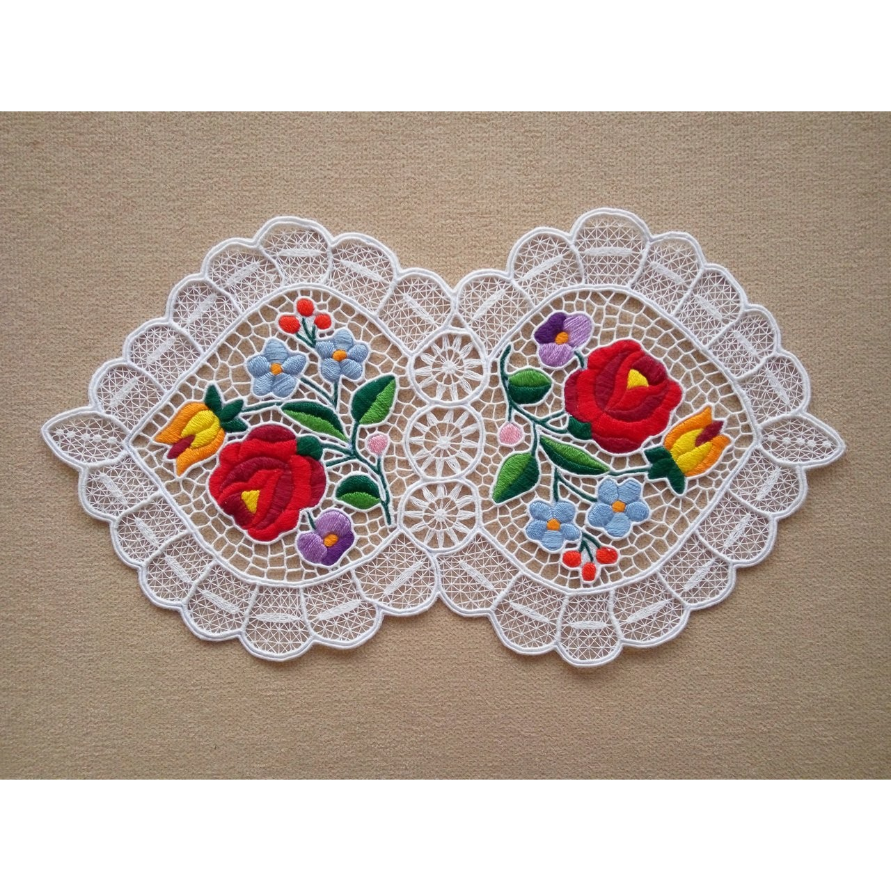 Cutwork Embroidery Patterns Handmade Cutwork Embroidered Floral Doily Richelieu Lacework With