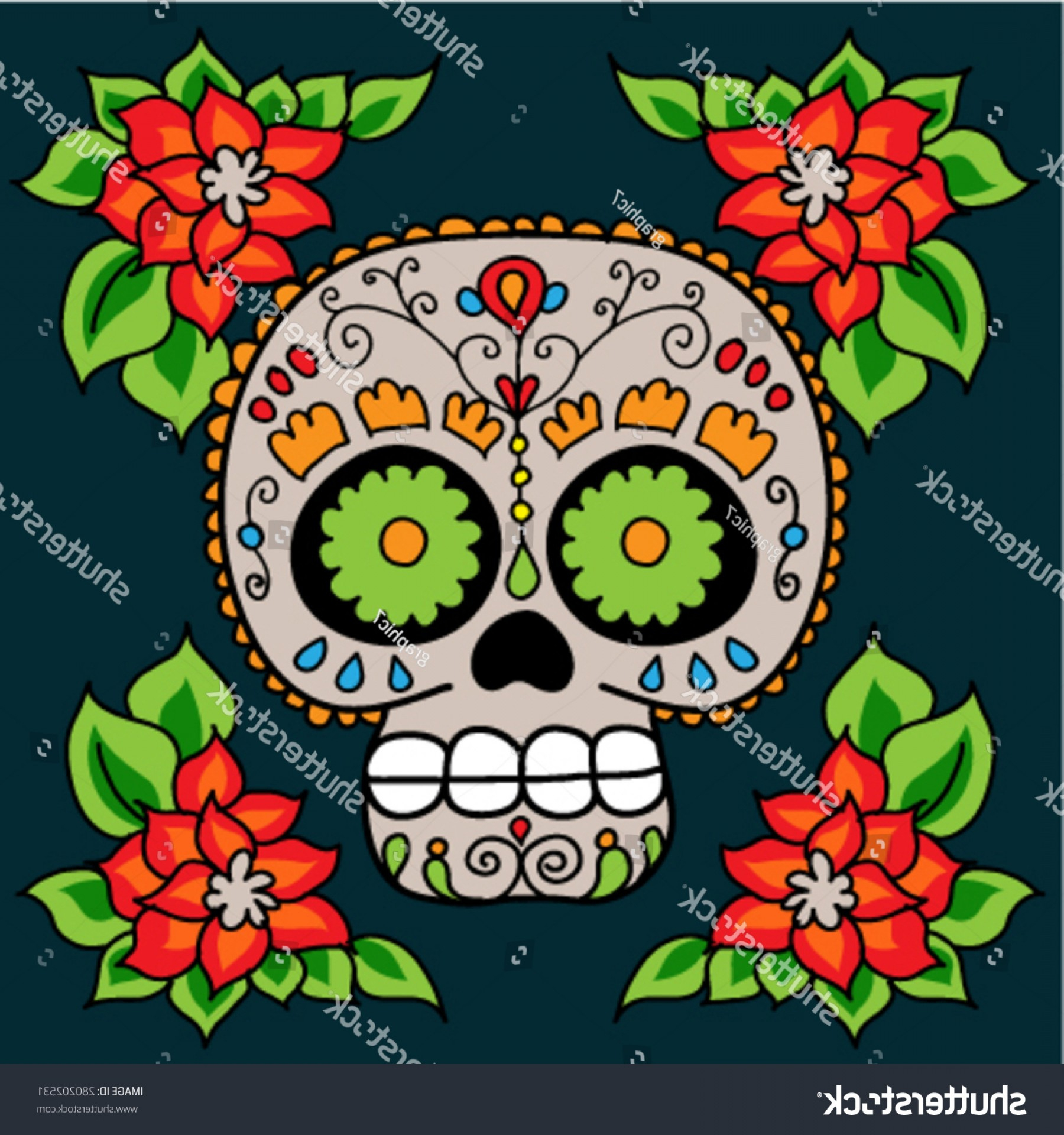 Day Of The Dead Embroidery Patterns Day Dead Colorful Sugar Skull Floral Soidergi