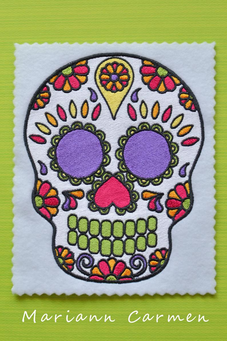 Day Of The Dead Embroidery Patterns Day Of The Dead Dia De Los Muertos Instant Download Embroidery Design For Machine Embroidery 5x7