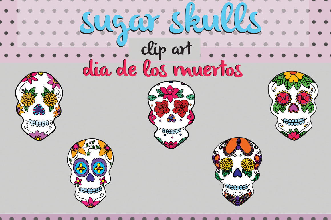 Day Of The Dead Embroidery Patterns Mexico Day Of The Dead Calavera Sugar Skulls Dia De Los Muertos Clip