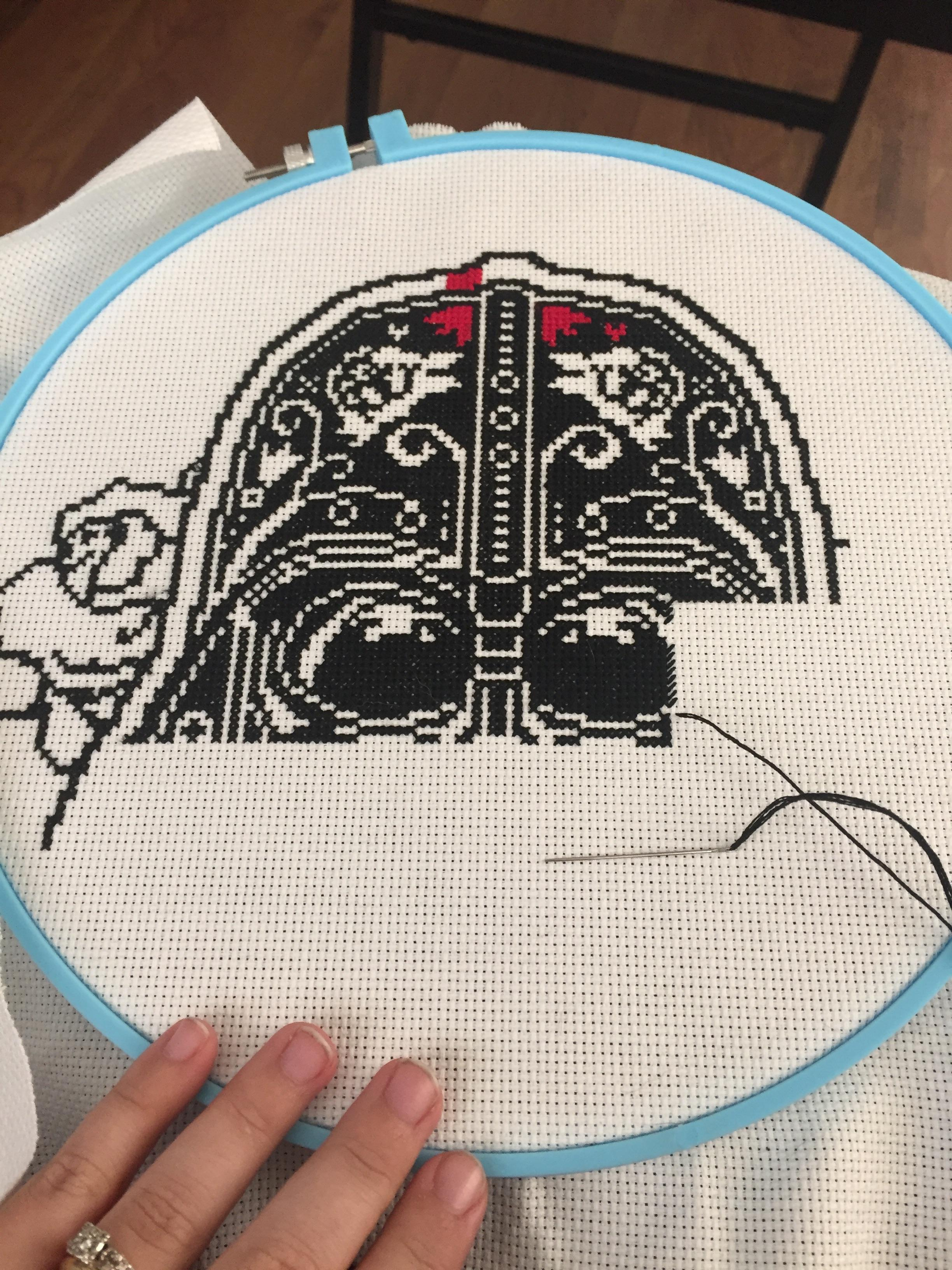 Day Of The Dead Embroidery Patterns Wip Day Of The Dead Darth Vader A Months Worth Of Progress