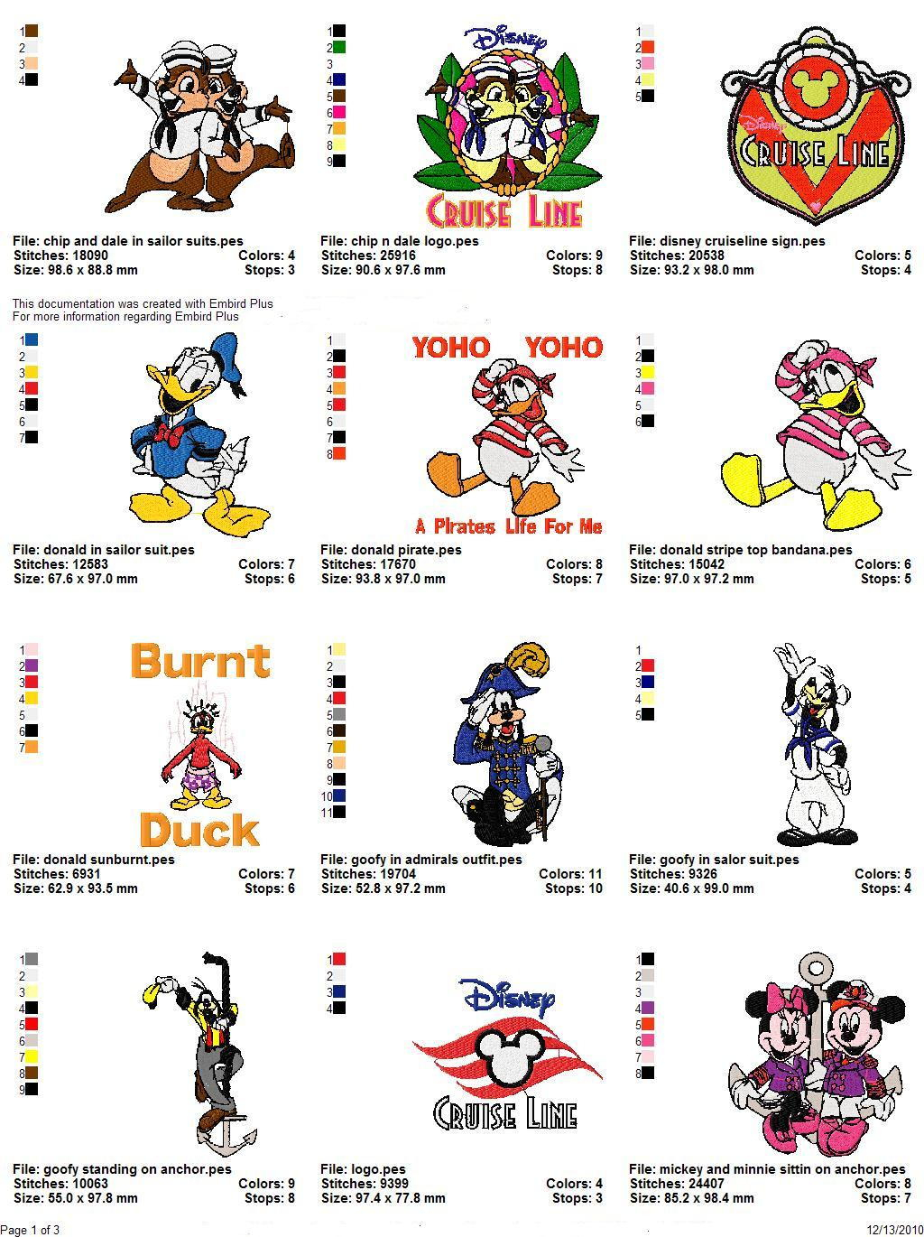 Disney Embroidery Patterns Disney Cruiseline Embroidery Designs