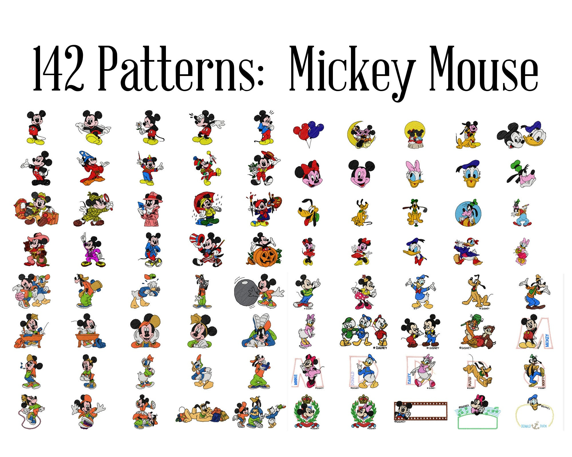 Disney Embroidery Patterns Disney Mickey Mouse Machine Embroidery Patterns Disney Embroidery Disney Designs Mickey Pattern Minnie Mouse Patch Instant Download