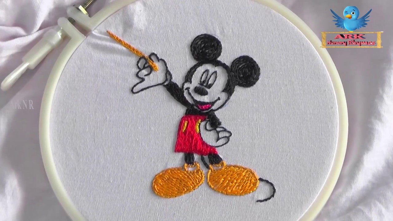 Disney Embroidery Patterns Mickey Mouse Fancy Hand Embroidery Designs Works On Blouses Saree Net Stitches Flowers Latest
