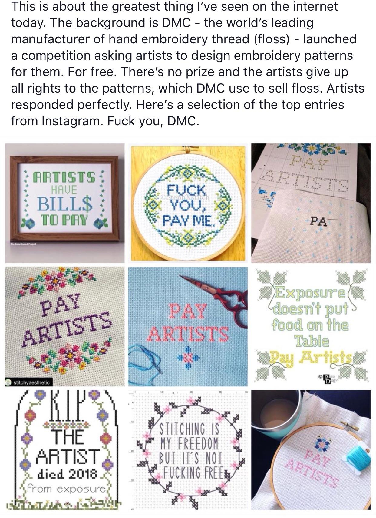 Dmc Embroidery Patterns Floss Company Asked For Free Designs The Artists Responded