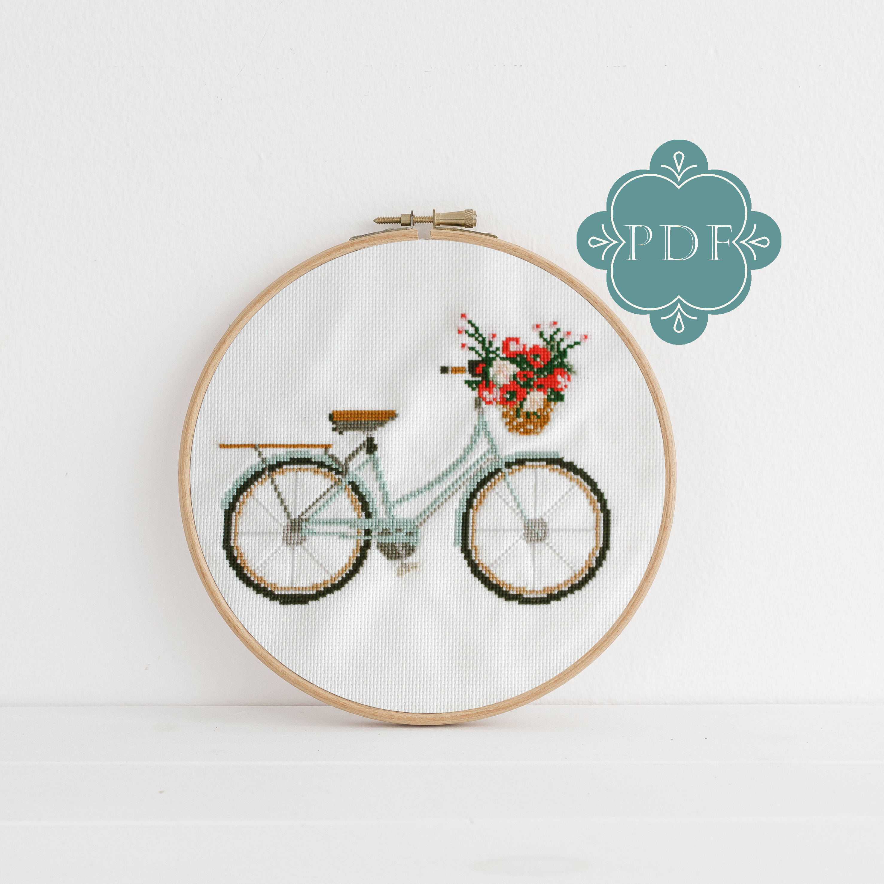 Dmc Embroidery Patterns Pdf Counted Cross Stitch Lovely Day Bicycle Cross Stitch Diy How