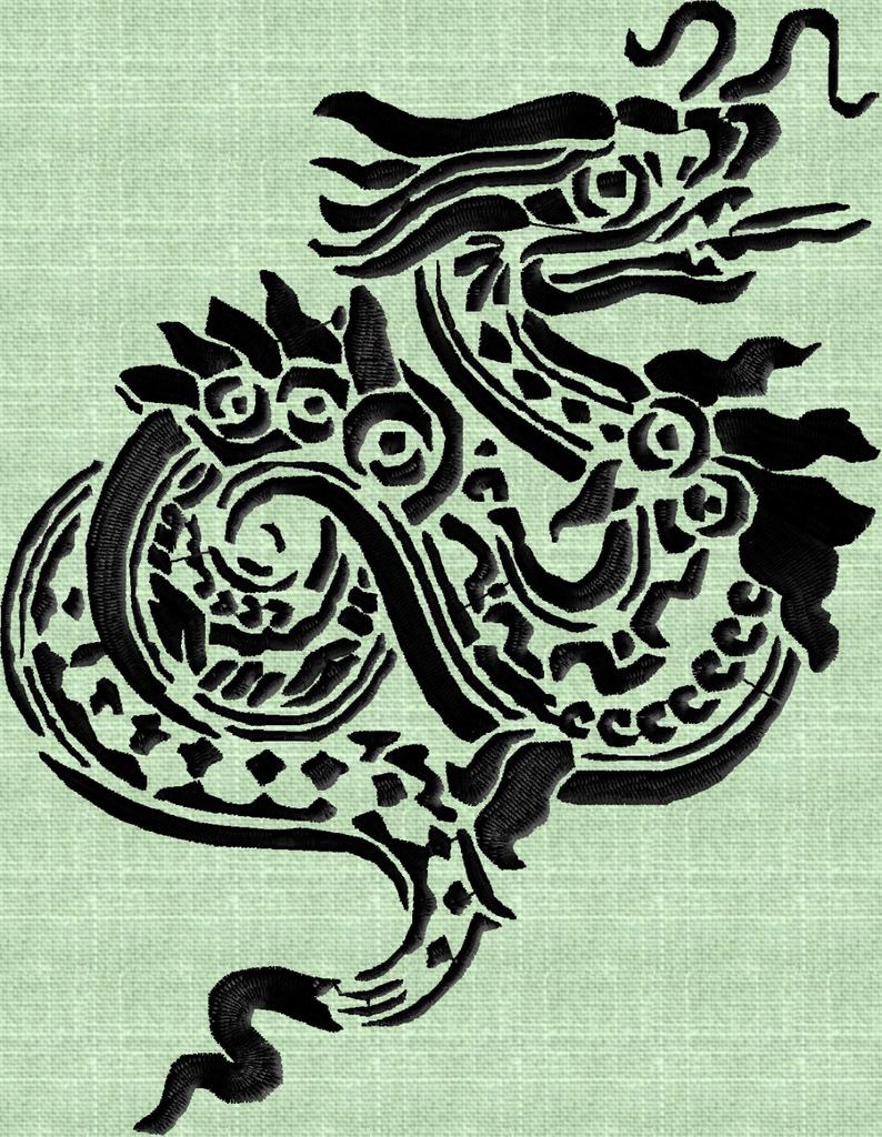 Dragon Embroidery Pattern Dragon Chinese Embroidery Design File Instant Download 2 Sizes 1 Color Dst Hus Jef Pes Exp Vp3 Formats
