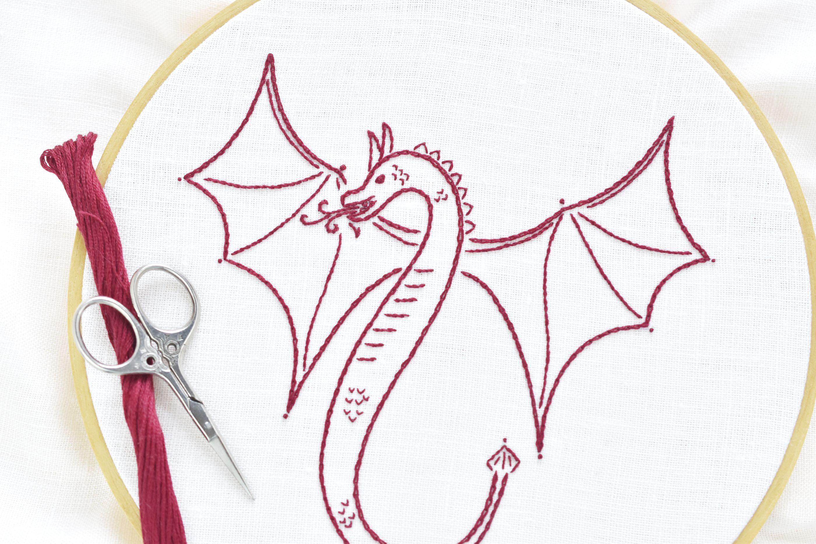 Dragon Embroidery Pattern Free Redwork Flying Dragon Hand Embroidery Pattern