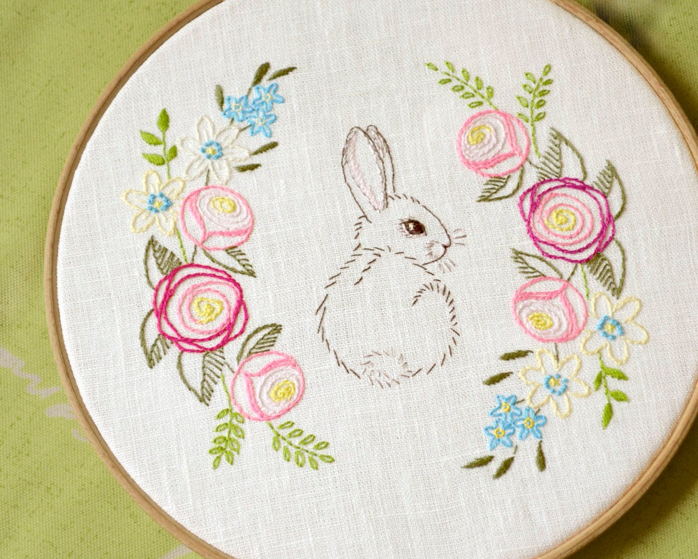 Easter Embroidery Patterns Hand Embroidery Pattern Pdf Easter Bunny Easter Embroidery Naiveneedle