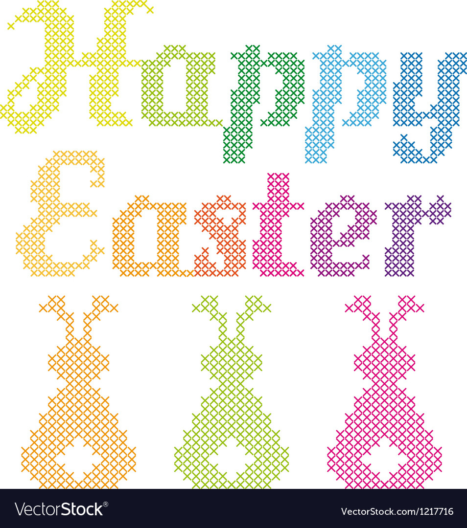 Easter Embroidery Patterns Happy Easter Cross Stitch Pattern