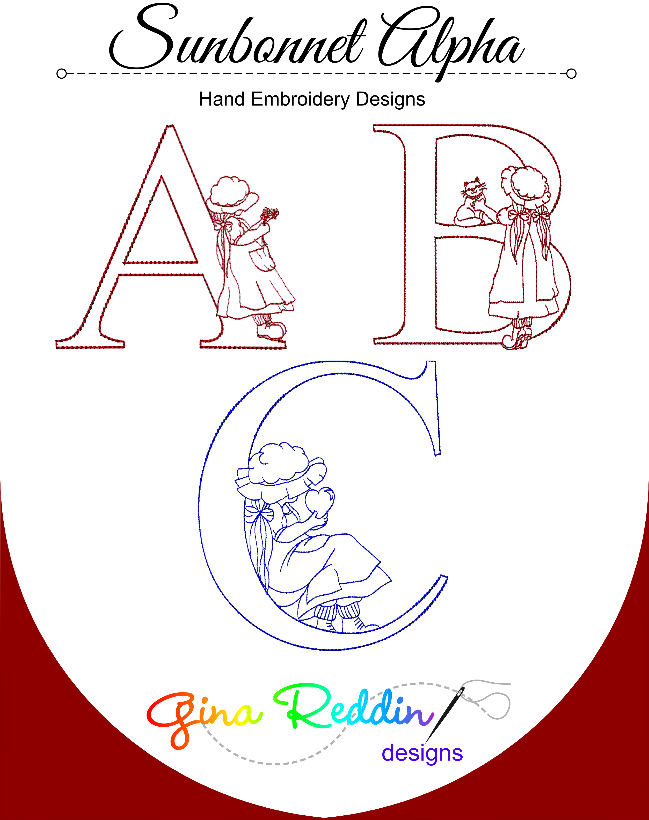 Embroidery Alphabet Patterns Free Sunbonnet Sue Alphabet Hand Embroidery Downloadable Pdf