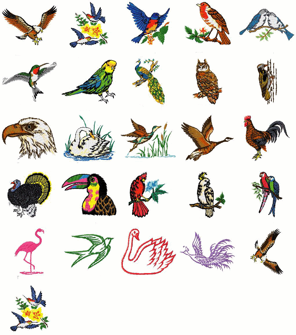 Embroidery Bird Patterns A Collection Of Bird Machine Embroidery Designs