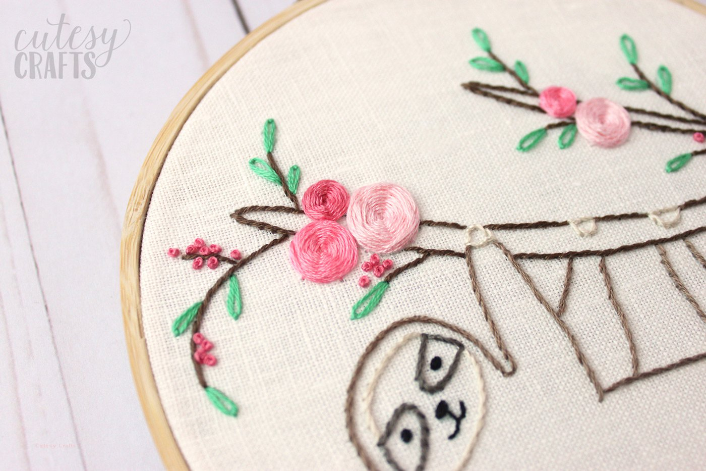 Embroidery By Hand Patterns Adorable Sloth Hand Embroidery Pattern The Polka Dot Chair