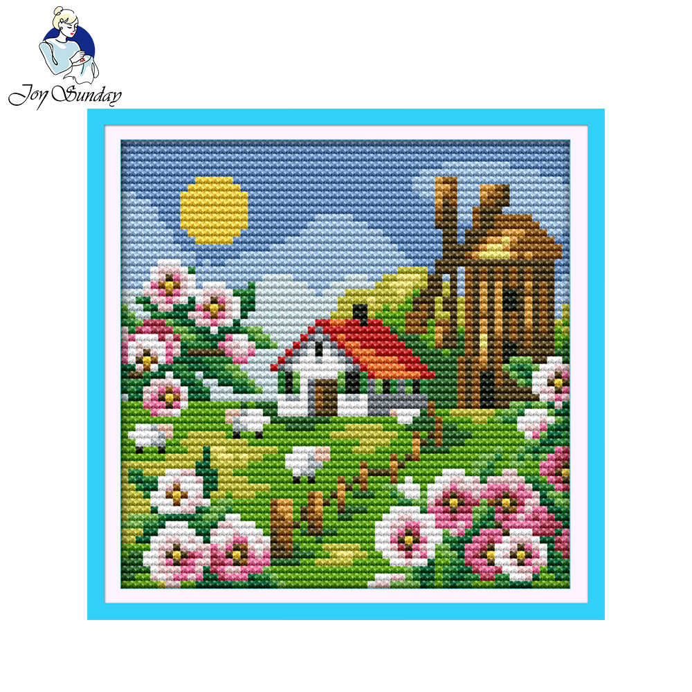 Embroidery Cross Stitch Patterns Joy Sunday Scenic Style South Koreas Small Scenery Summer Cross Stitch Patterns Kits Stamped Easy For Kids