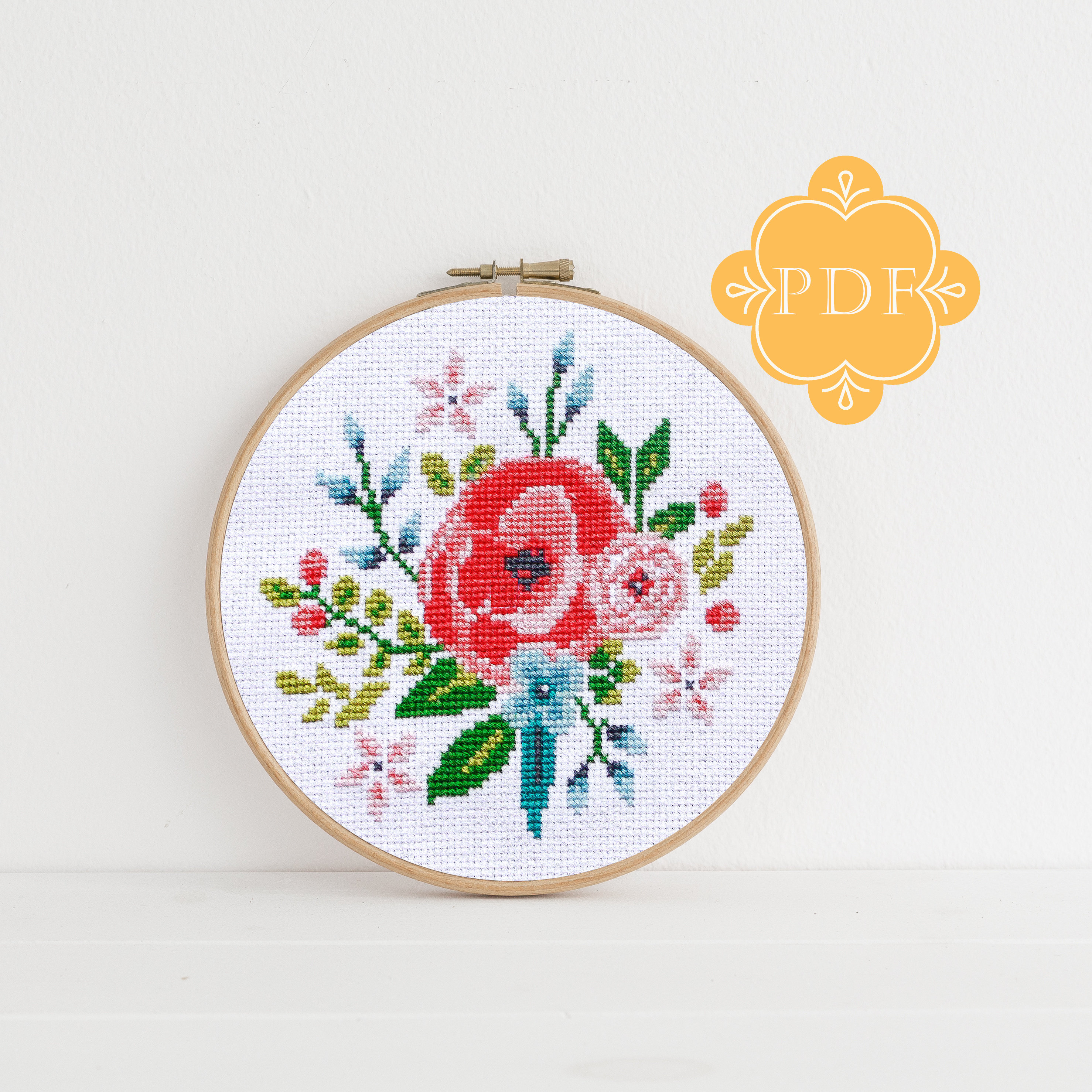 Embroidery Cross Stitch Patterns Pdf Counted Cross Stitch Vintage Floral Cross Stitch Pattern