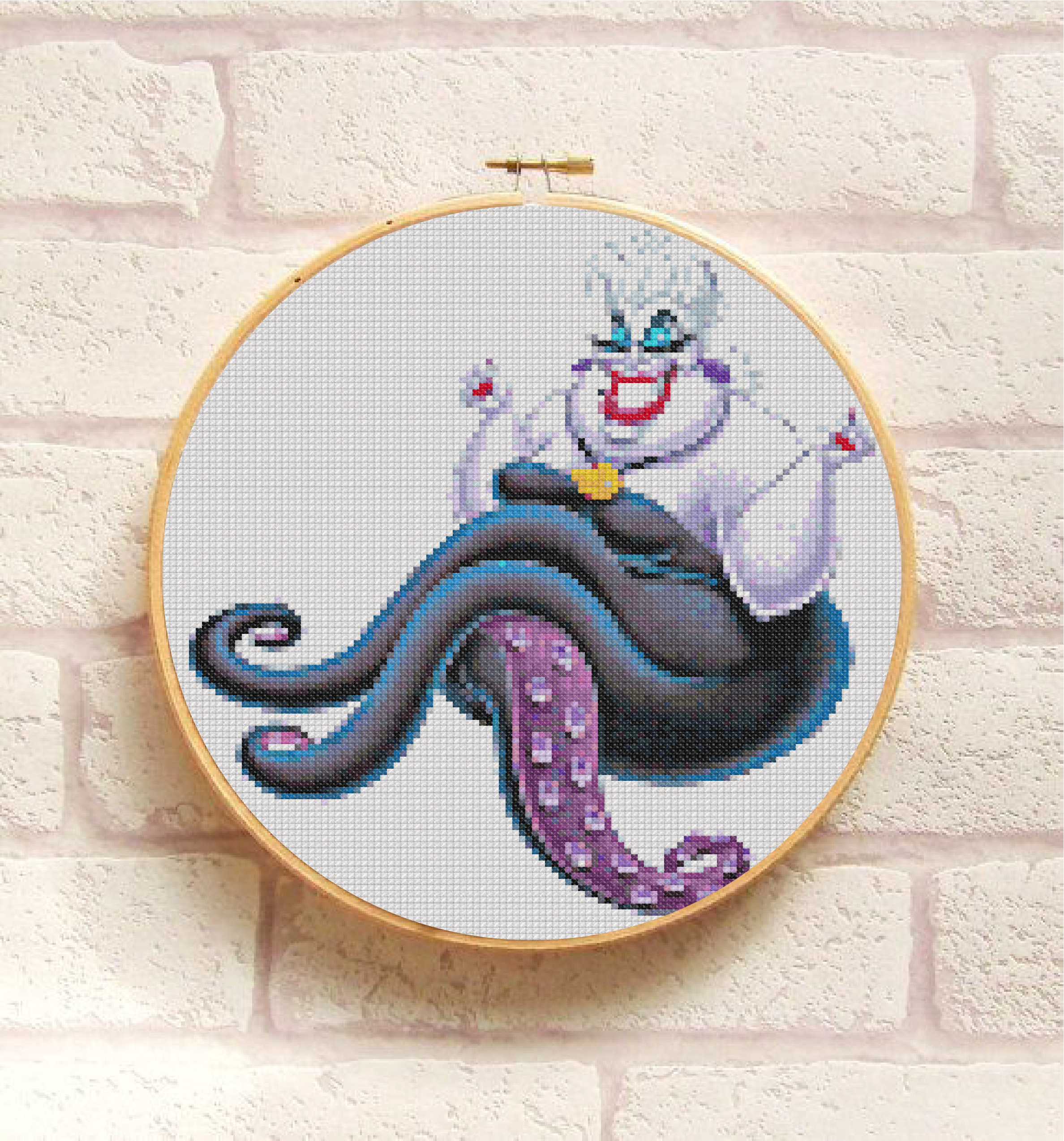 Embroidery Cross Stitch Patterns Ursula Cross Stitch Pattern Pdf Embroidery Chart Nursery Decor Disney Little Mermaid Witch Counted Cross Stitch Chart Instant Download