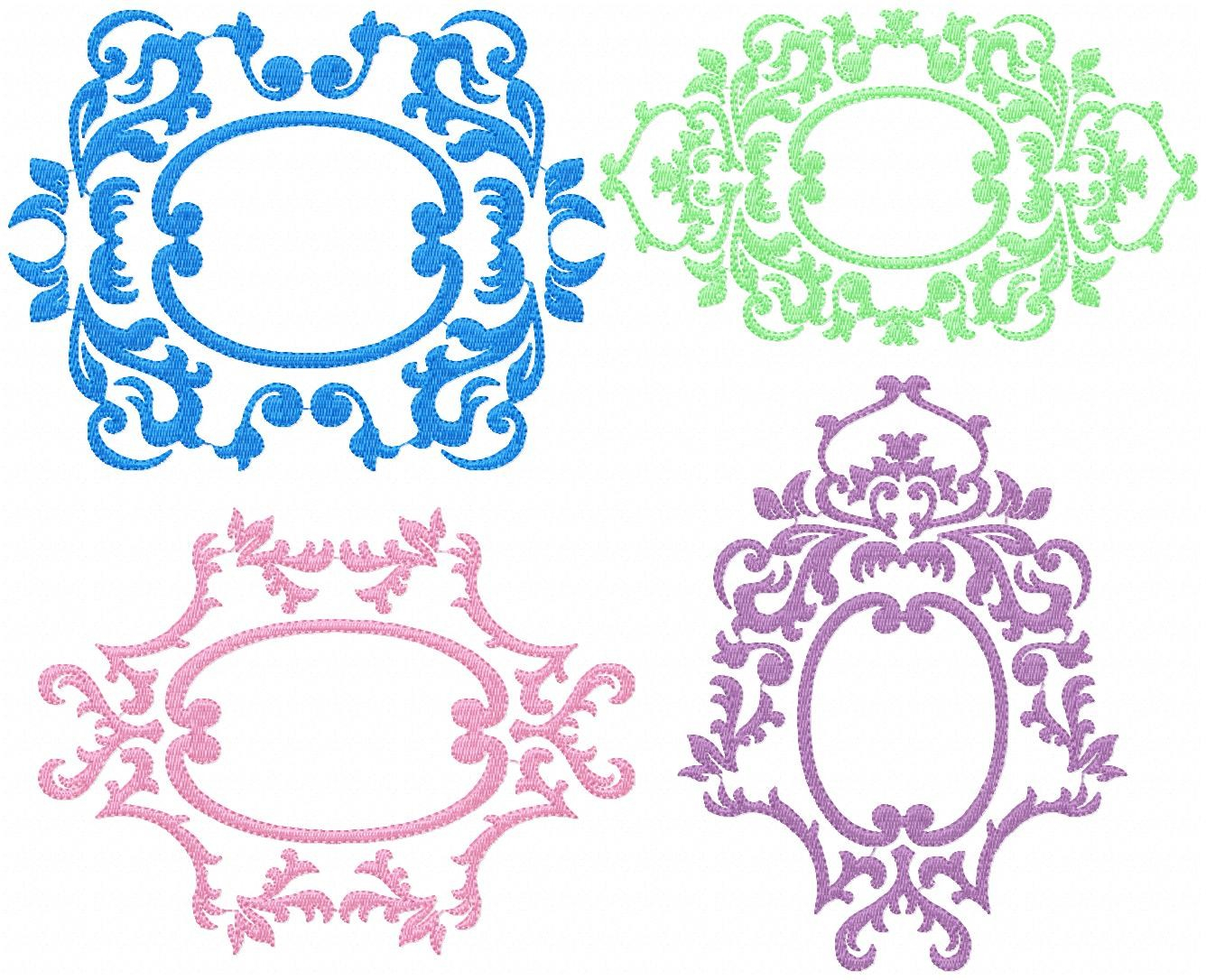 Embroidery Design Patterns Chinoiserie Monogram Frames