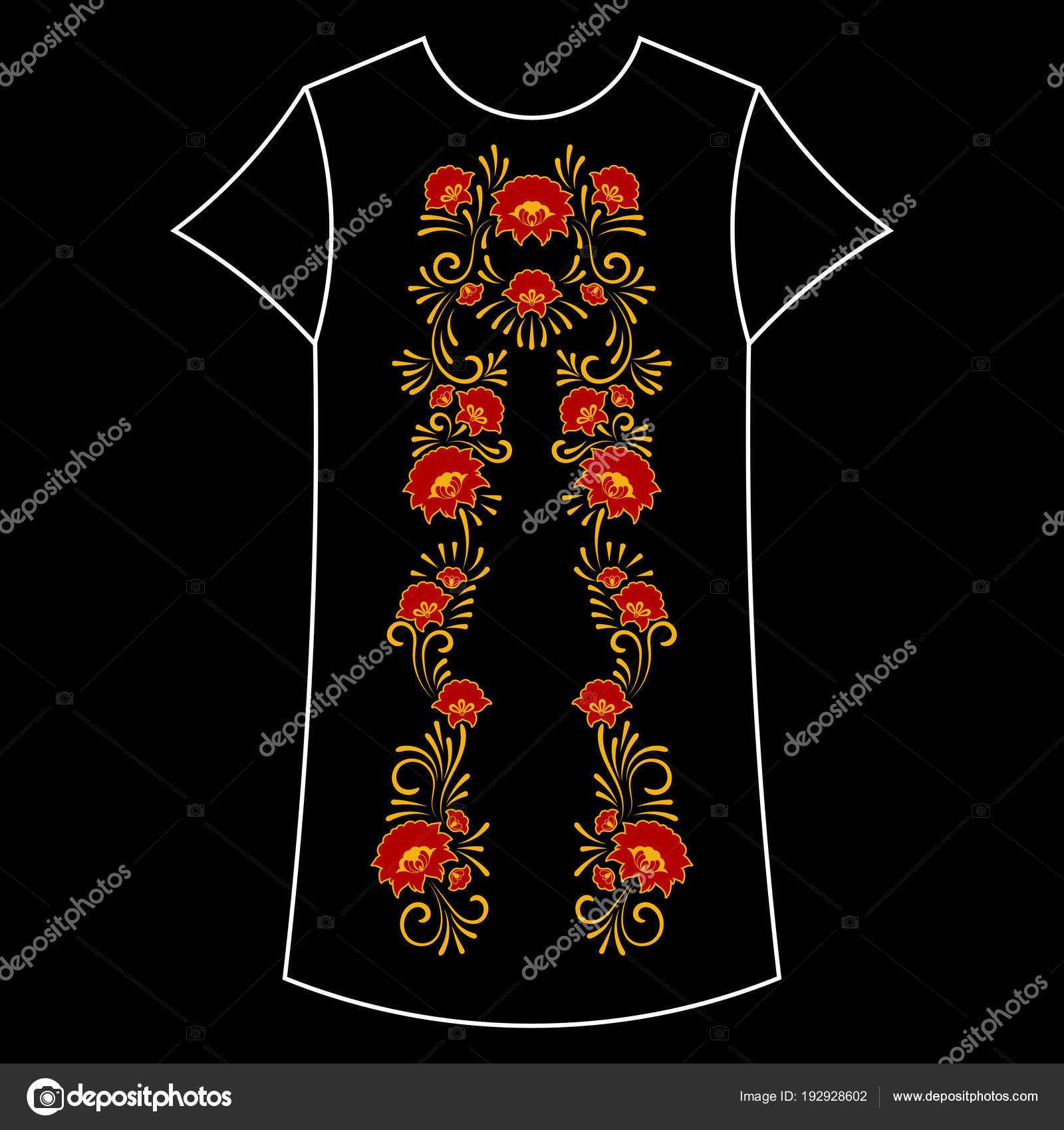 Embroidery Dress Patterns Neck Flower Embroidery Pattern Vector Traditional Folk Craft Floral