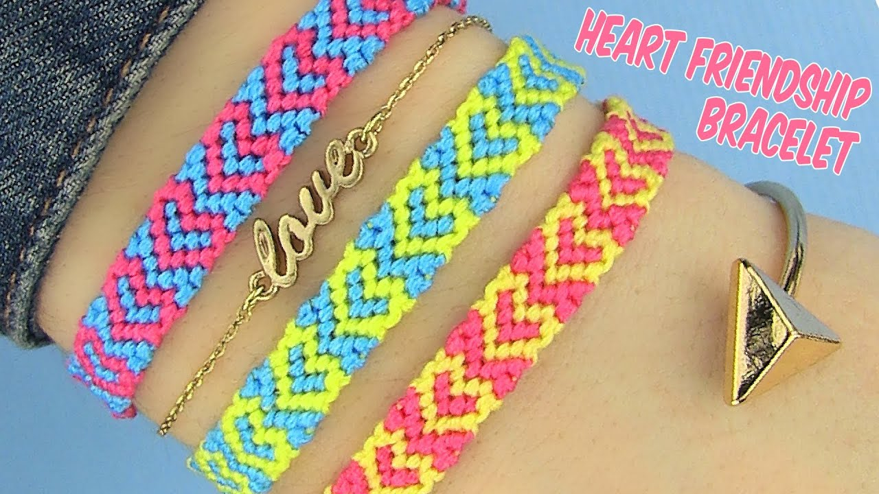 Embroidery Floss Bracelet Patterns Diy Heart Friendship Bracelets