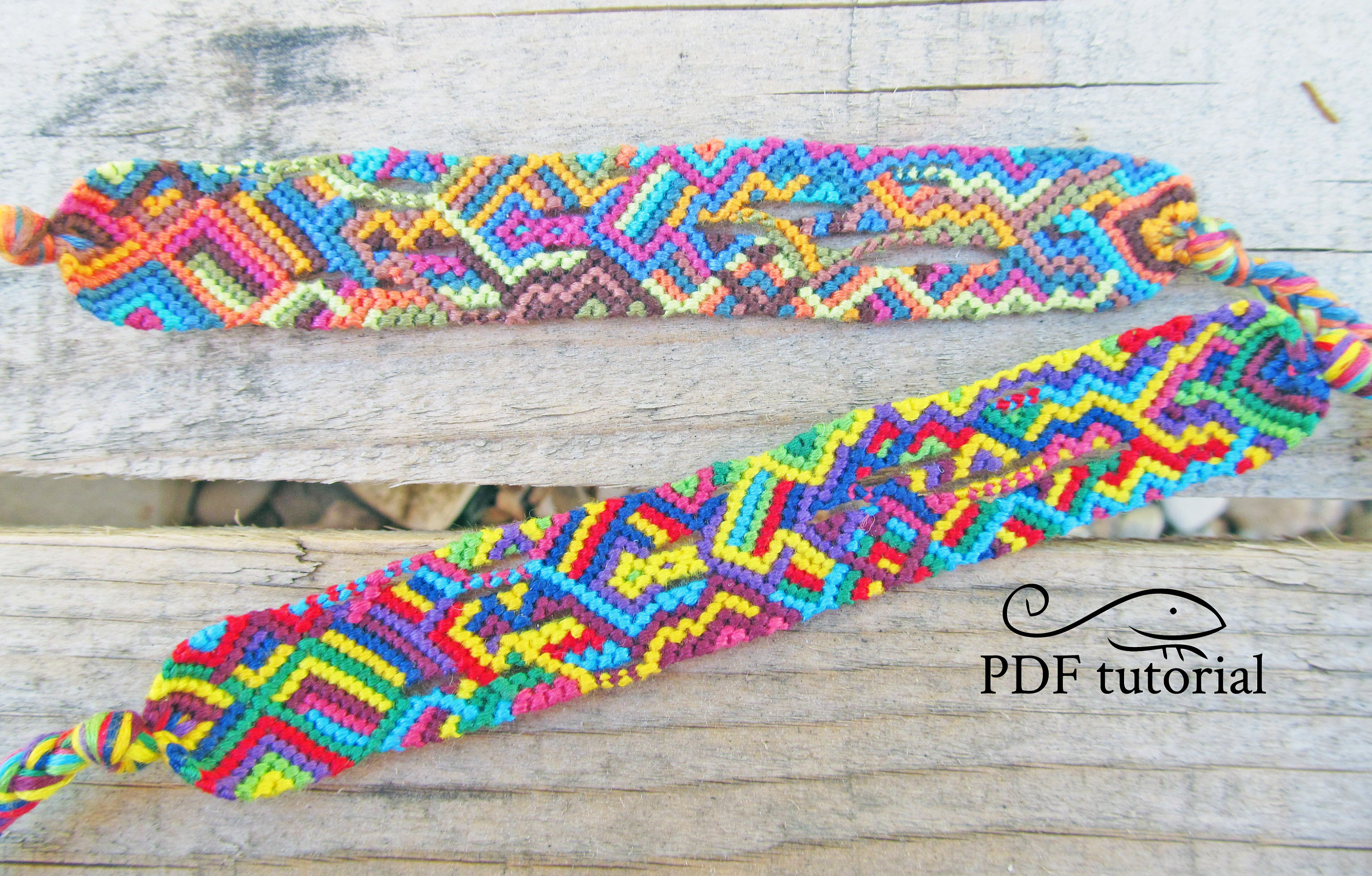 Embroidery Floss Bracelet Patterns Friendship Bracelet Pattern Macrame Bracelet Pattern Colorful Jungle Downloadable Pdf Tutorial Knotted