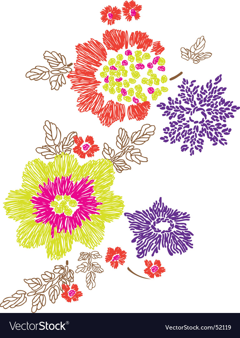 Embroidery Flower Pattern Floral Embroidery Design