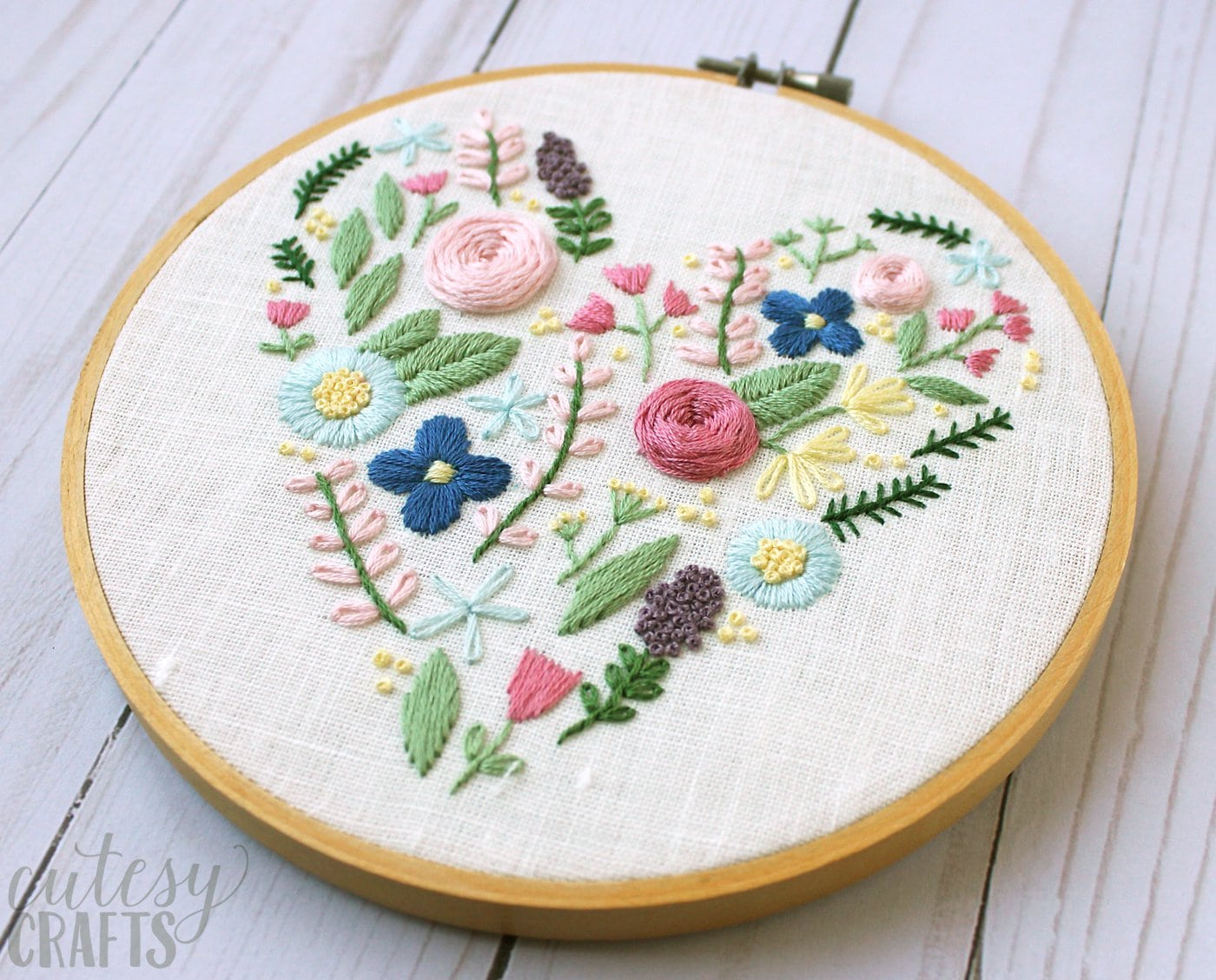 Embroidery Flower Pattern Floral Heart Hand Embroidery Pattern The Polka Dot Chair