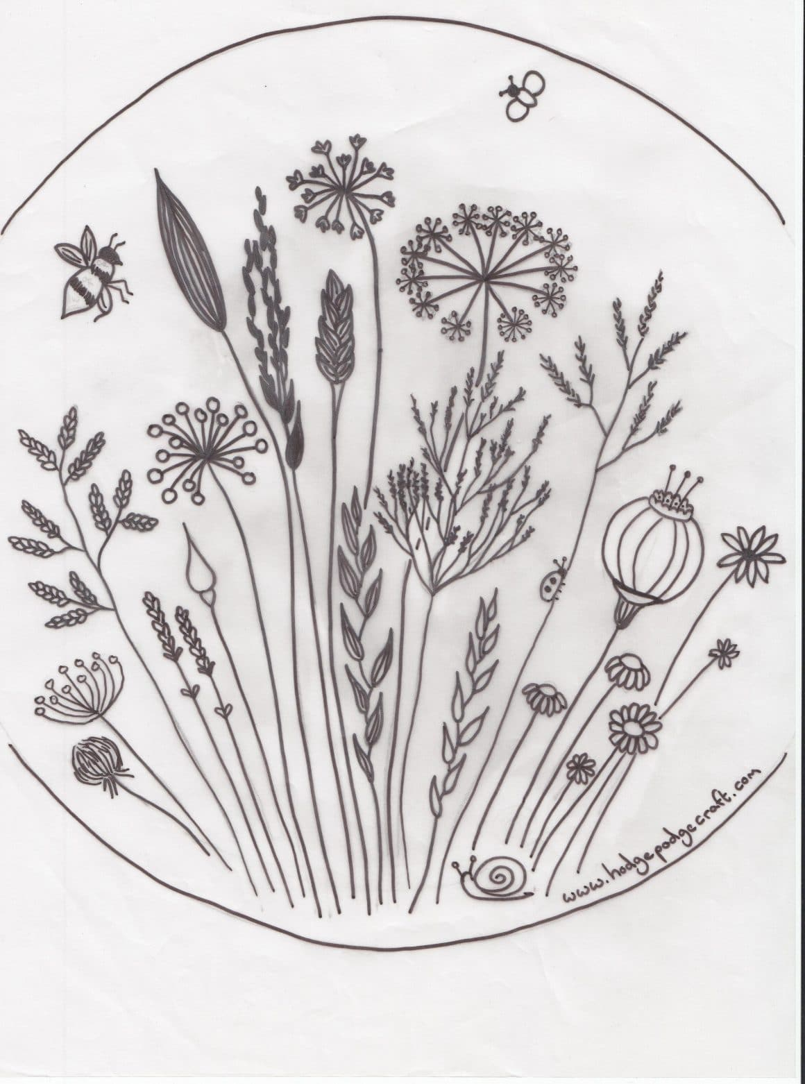 Embroidery Flower Pattern Free Floral Meadow Embroidery Pattern