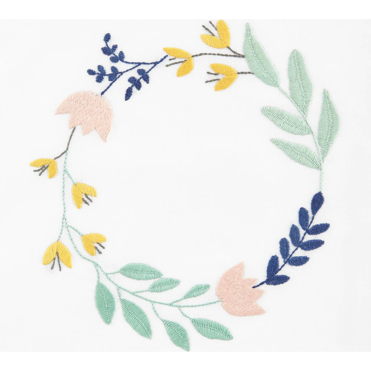 Embroidery Flower Pattern Free Pattern Dmc Floral Wreath Embroidery 0054 Hobcraft