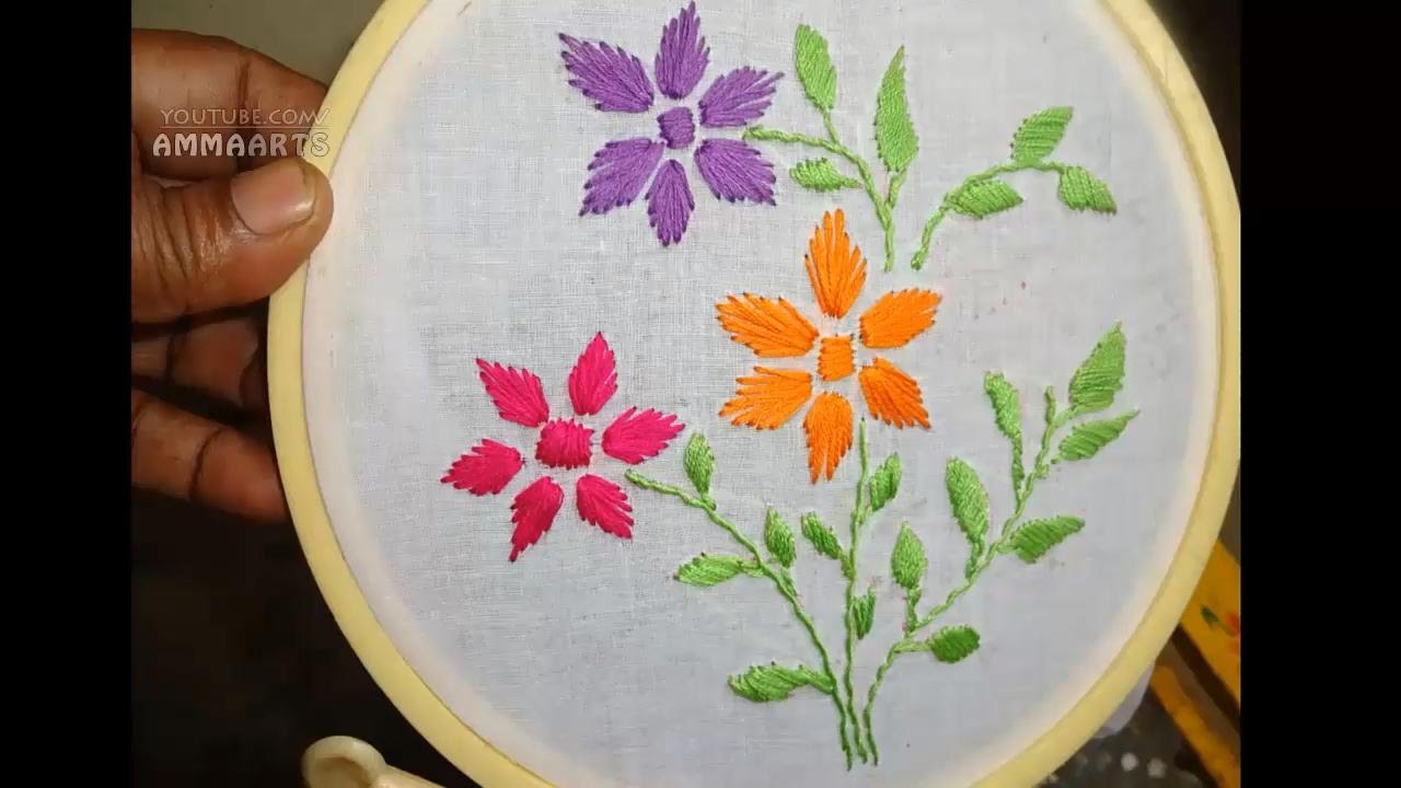 Embroidery Flower Pattern Hand Embroidery Flower Designs Amma Arts