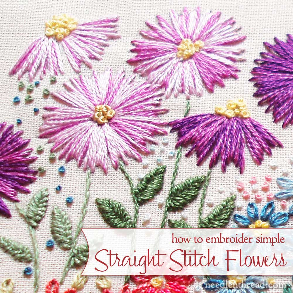 Embroidery Flower Pattern Simple Is Good Straight Stitch Flowers Needlenthread