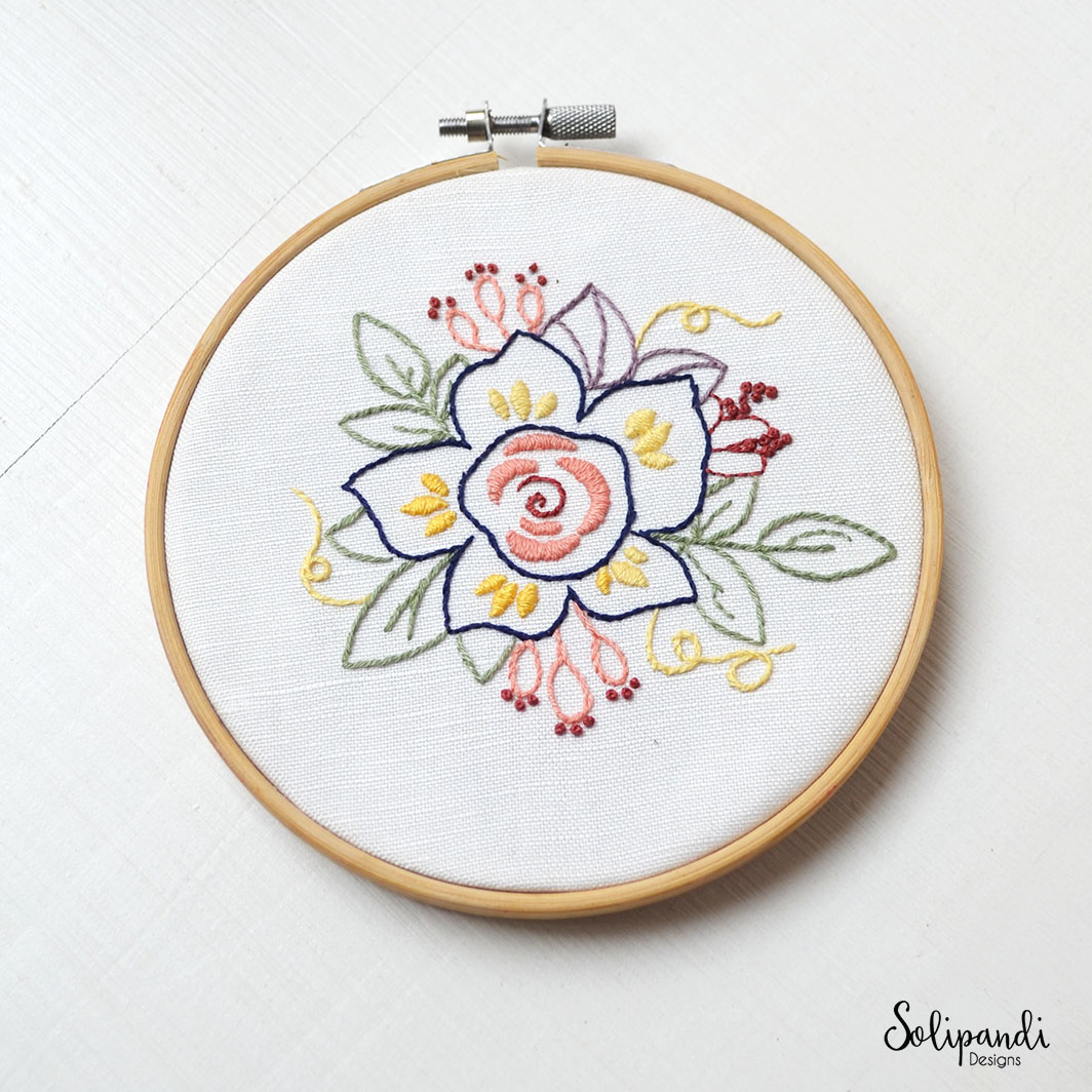 Embroidery Flower Pattern Spring Flower Hand Embroidery Pdf Pattern