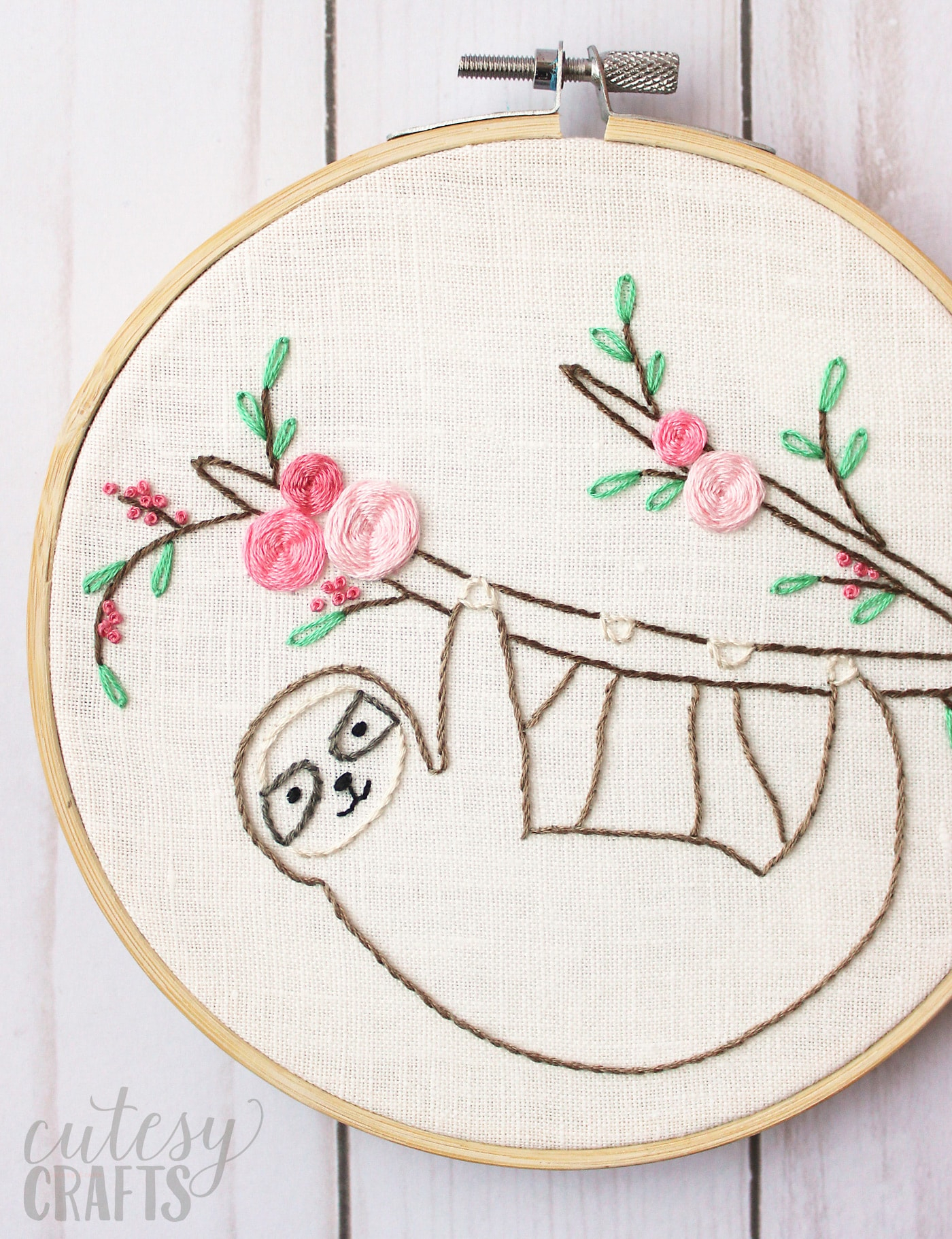 Embroidery Free Patterns Adorable Sloth Hand Embroidery Pattern The Polka Dot Chair