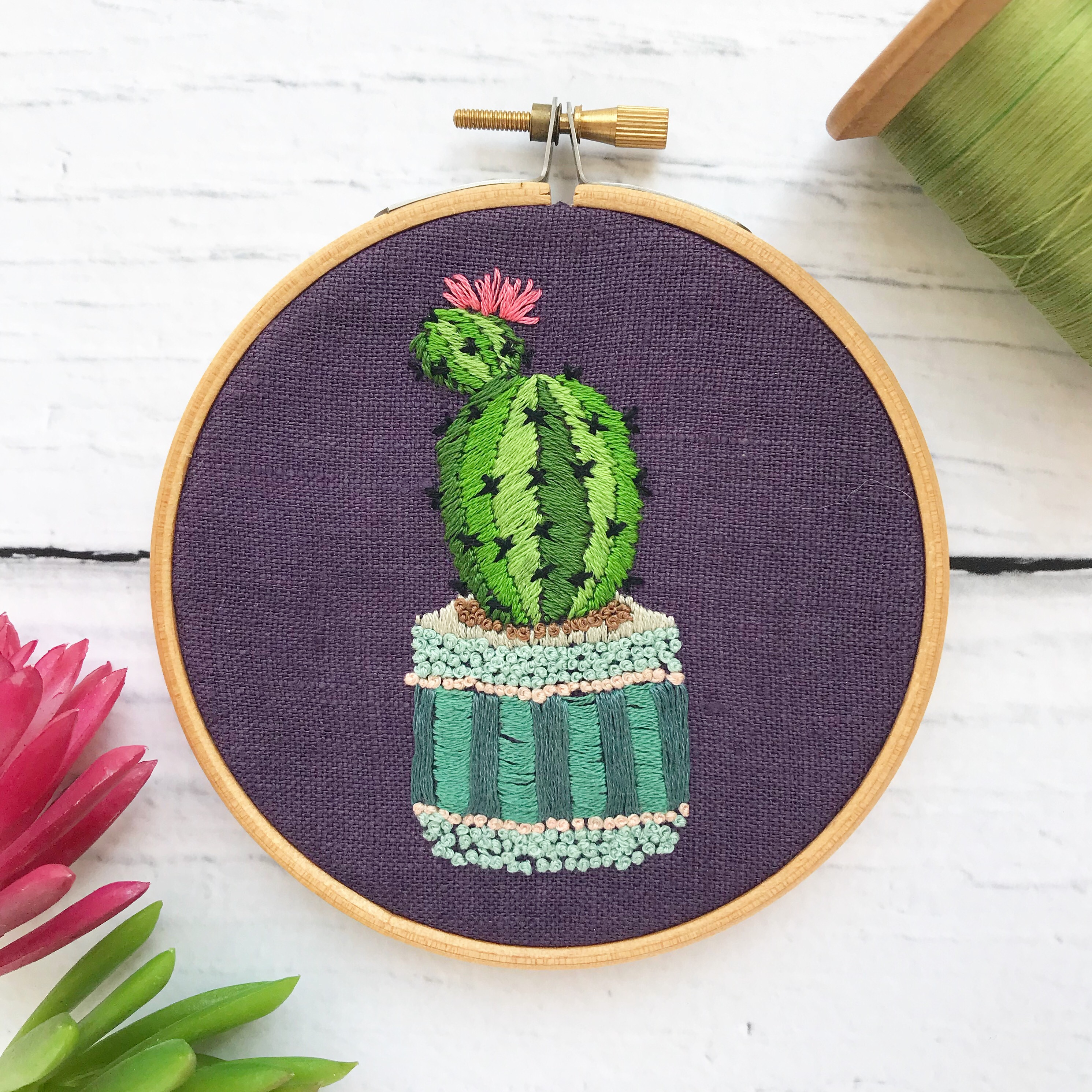 Embroidery Free Patterns Cactus Embroidery Hoop A Free Pattern Bustle Sew