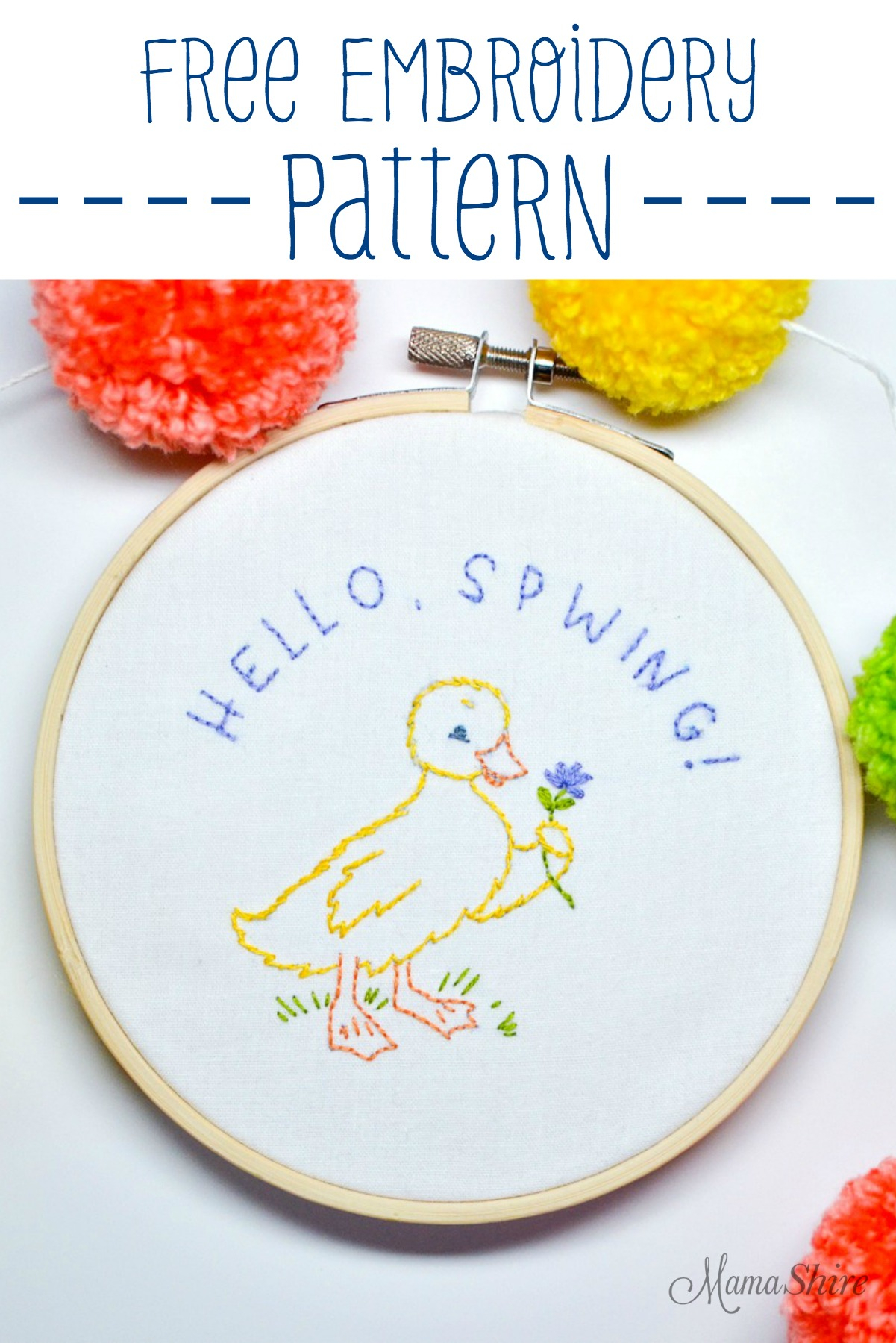 Embroidery Free Patterns Free Embroidery Pattern For Spring Hello Spwing Mamashire