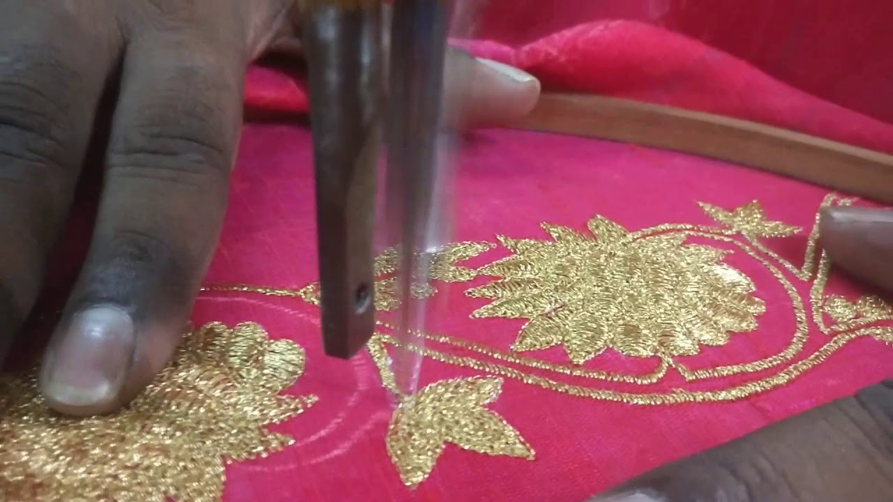 Embroidery Machine Patterns Designs Making Golden Flower Patterns Using Machine Embroidery