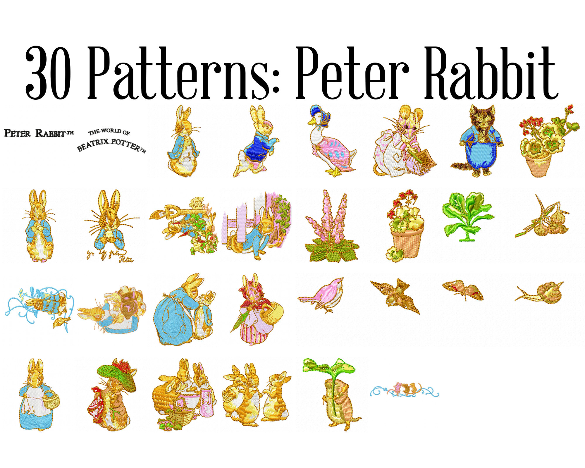 Embroidery Machine Patterns Download Beatrix Potter Peter Rabbit Machine Embroidery Patterns Peter Rabbit Embroidery Peter Rabbit Design Beatrix Potter Patch Instant Download